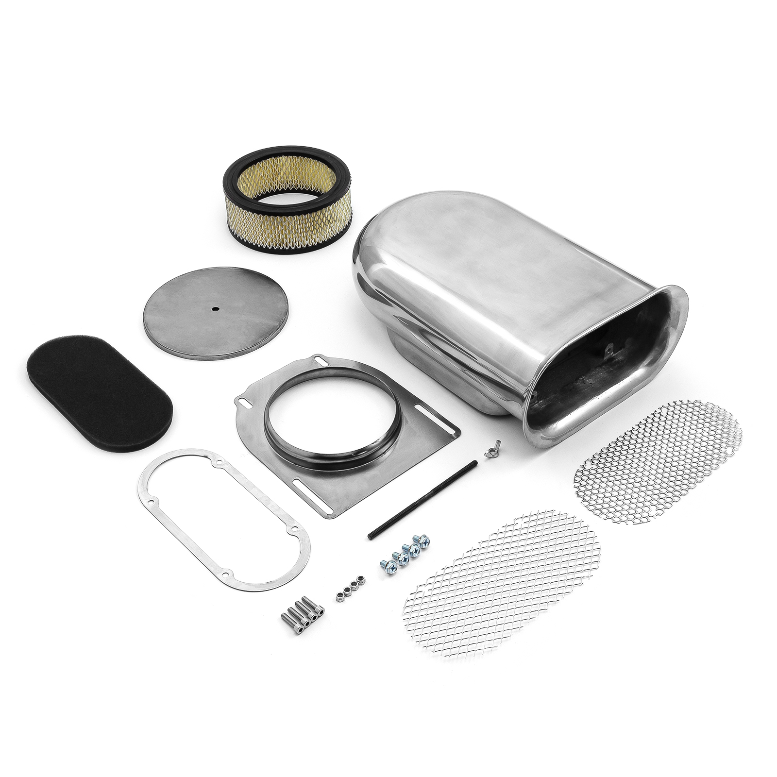 Speedmaster® PCE106.1003 Polished Aluminum Single Carburetor Hilborn Style Hood Scoop