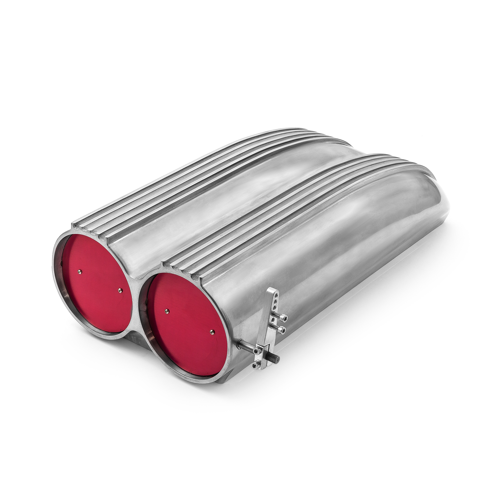 Polished Aluminum Single & Dual Carburetor Shotgun Finned Hood Scoop