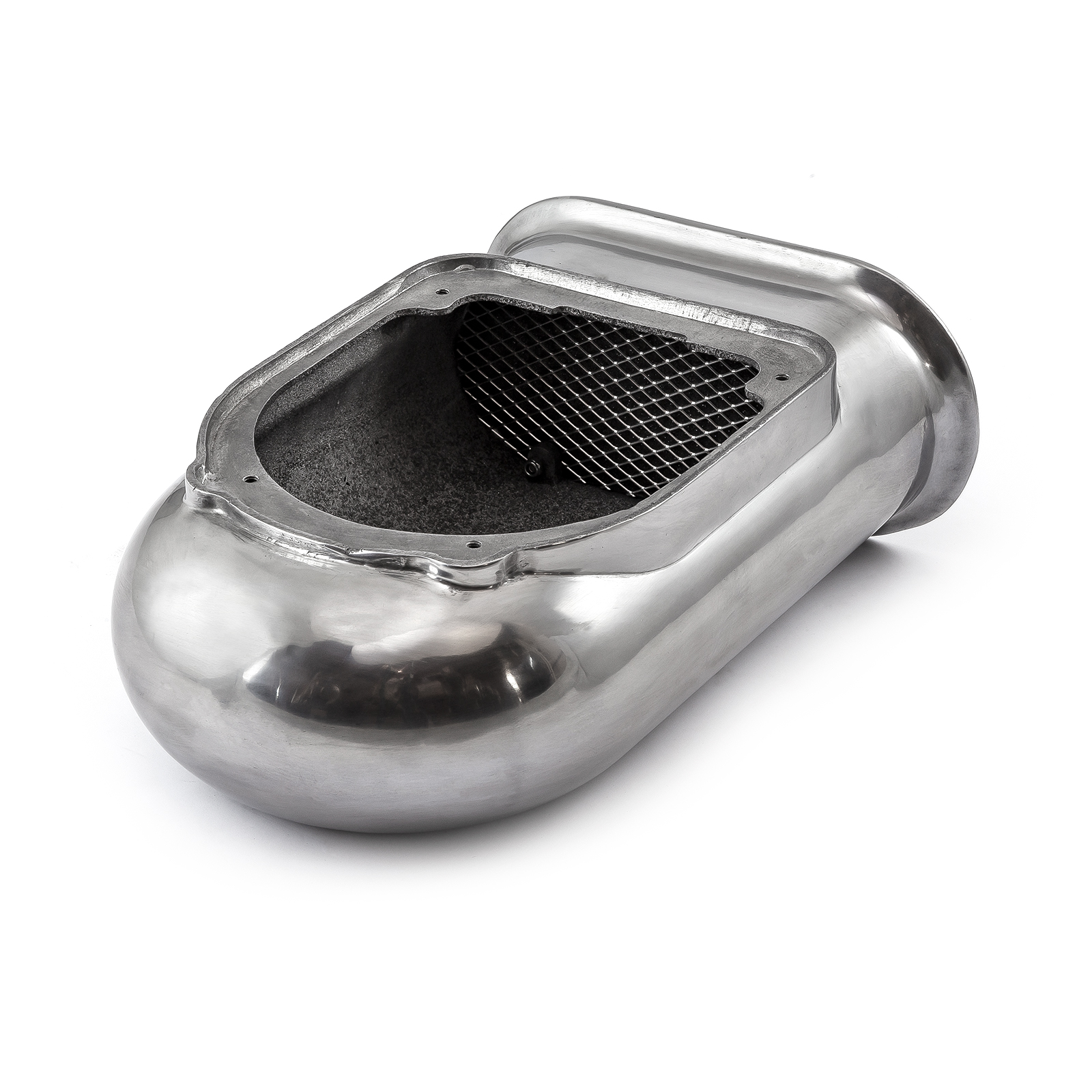 Speedmaster® PCE106.1003.02 Polished Aluminum Single Carburetor Hilborn Style Ribbed Hood Scoop