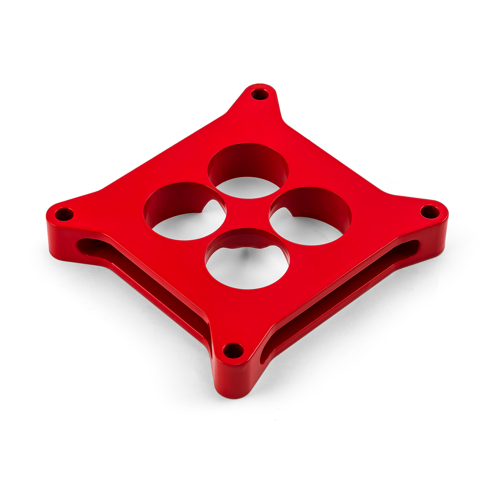 Speedmaster® PCE120.1008.04 1" Aluminum 4150 CNC Machined Carburetor Spacer Square Bore 4 Port - Red