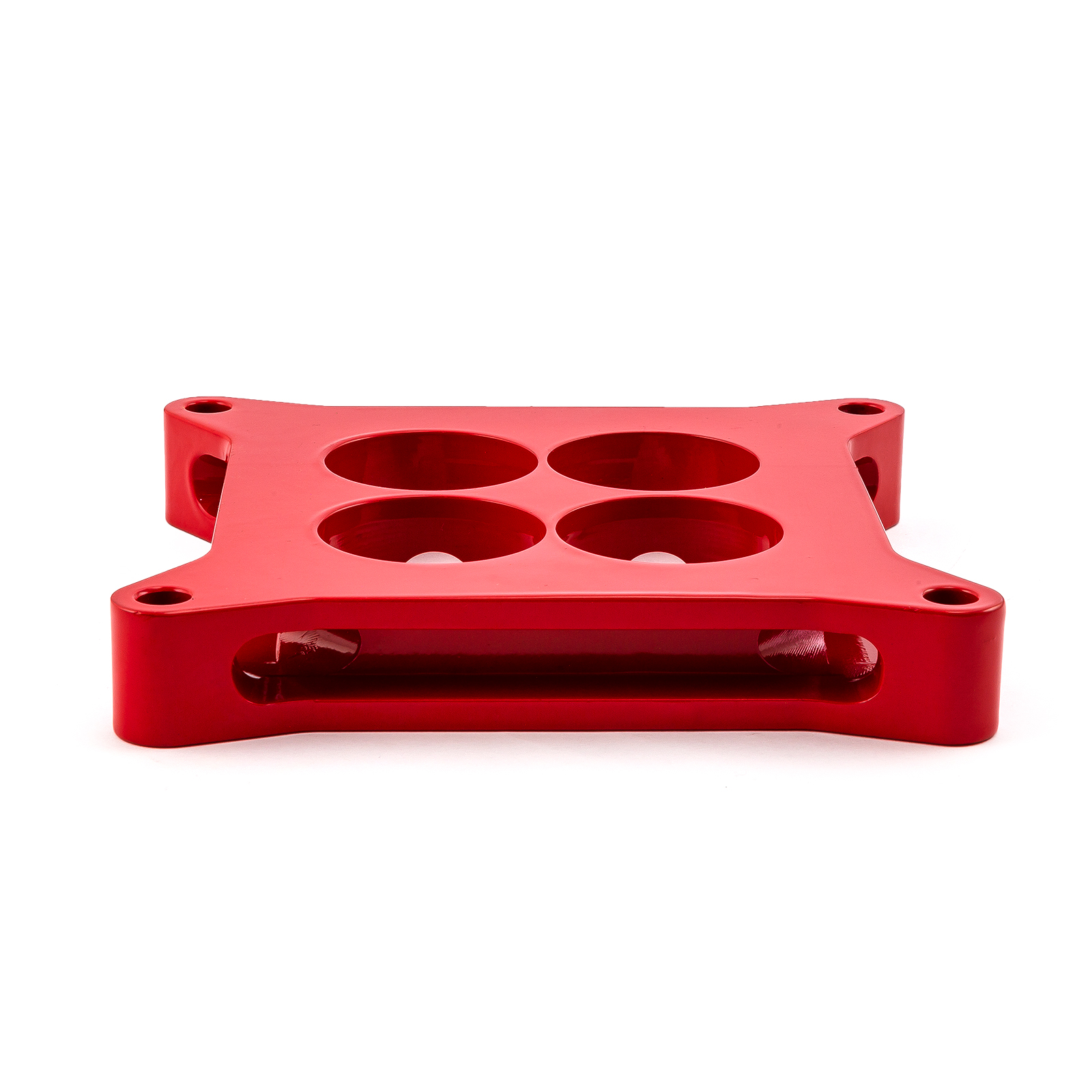 Speedmaster® PCE120.1008.04 1" Aluminum 4150 CNC Machined Carburetor Spacer Square Bore 4 Port - Red