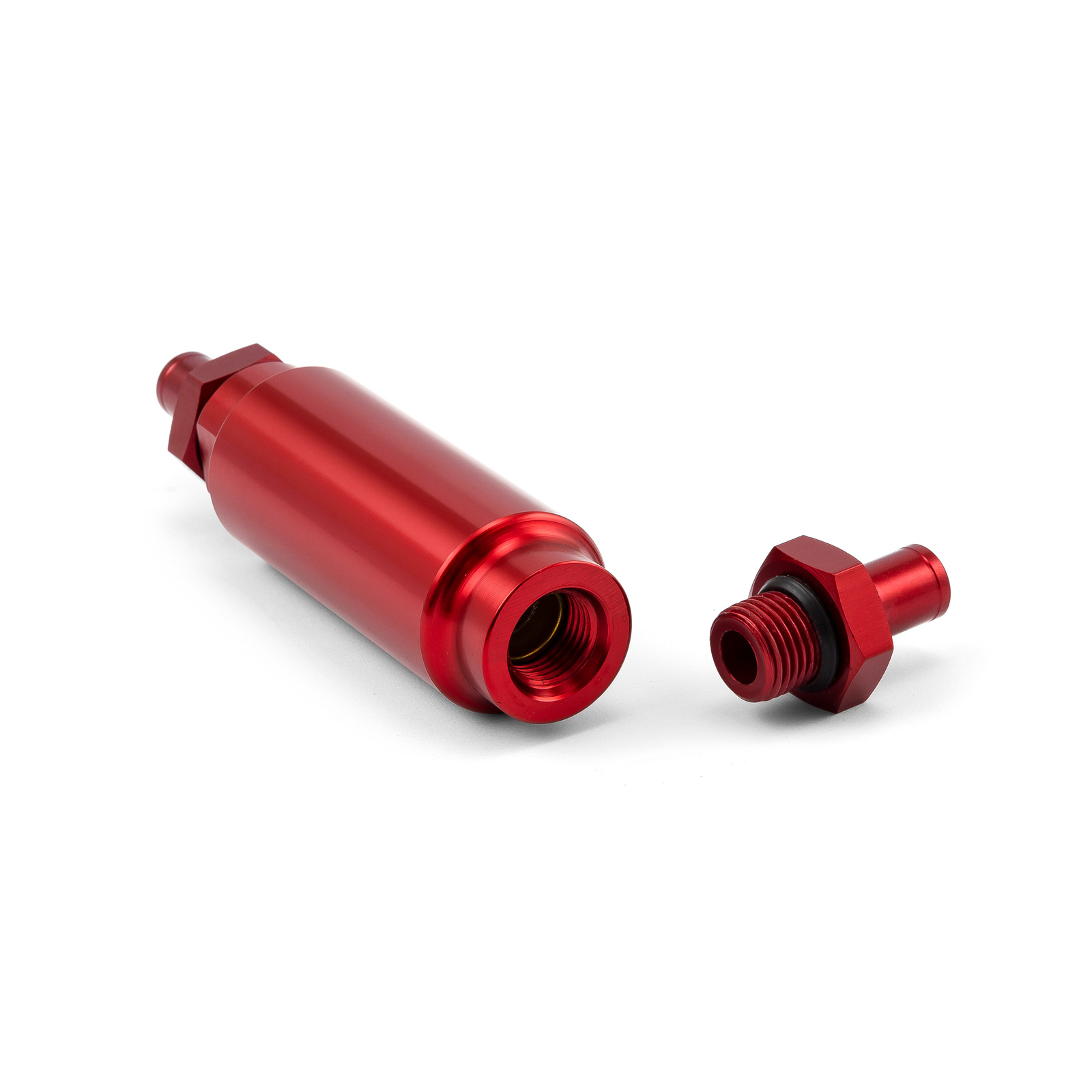 Speedmaster® PCE132.1009.03 Inline Billet Aluminum Fuel Filter 9/16-18 - 9/16-18 Male Red