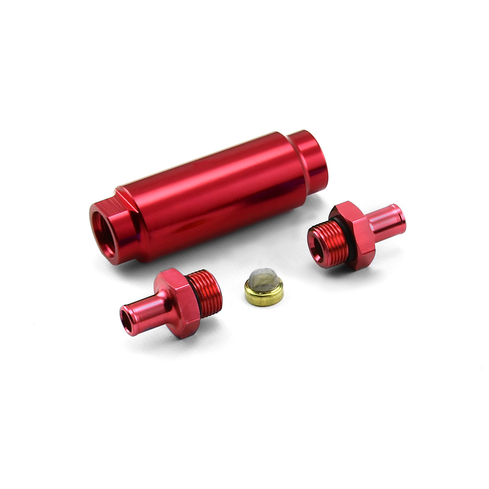 Speedmaster® PCE132.1009.03 Inline Billet Aluminum Fuel Filter 9/16-18 - 9/16-18 Male Red