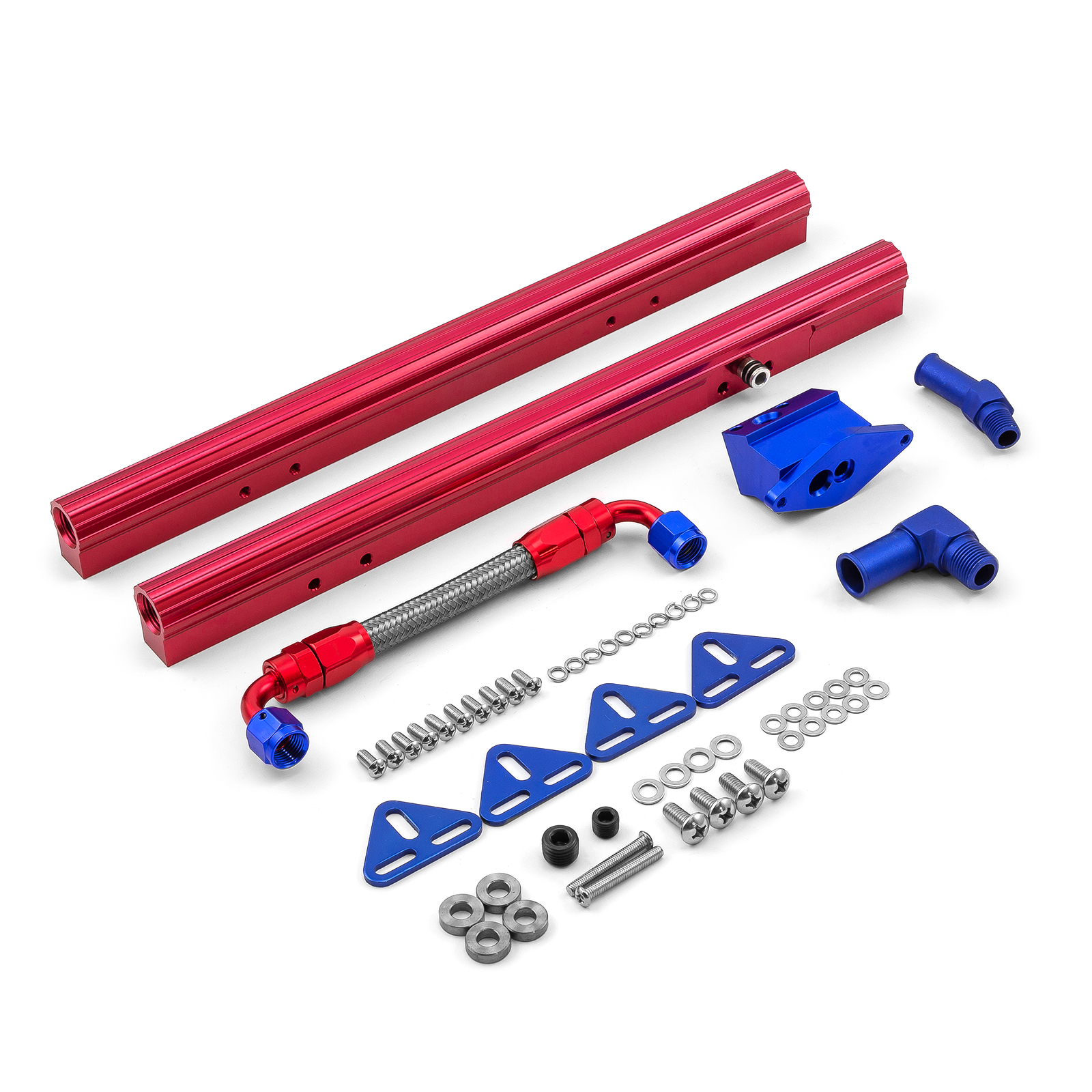 Speedmaster® PCE137.1009 Ford 302 351 5.0L 5.7L Billet Aluminum Fuel Injector Rail Kit (OEM Angled)