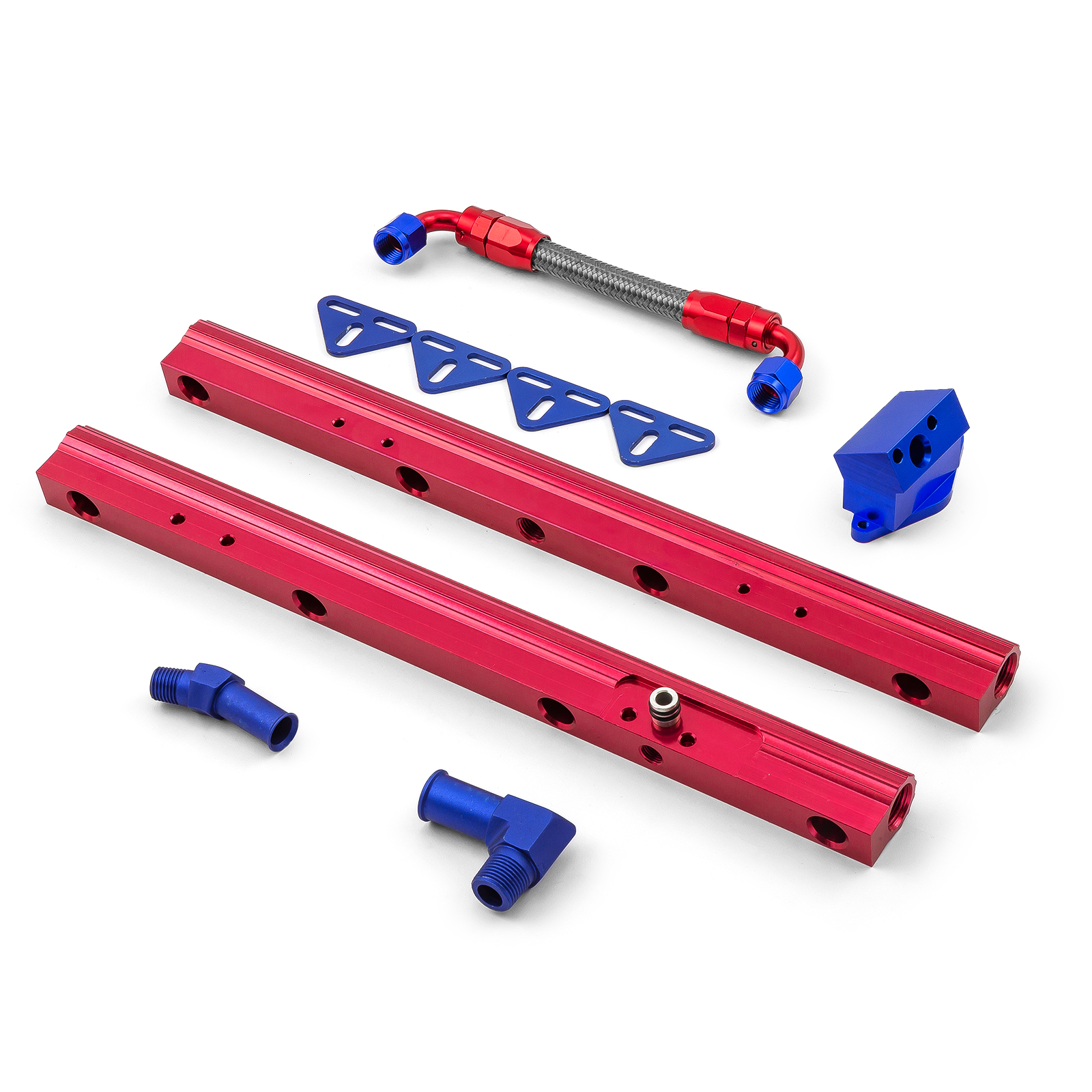 Speedmaster® PCE137.1009 Ford 302 351 5.0L 5.7L Billet Aluminum Fuel Injector Rail Kit (OEM Angled)