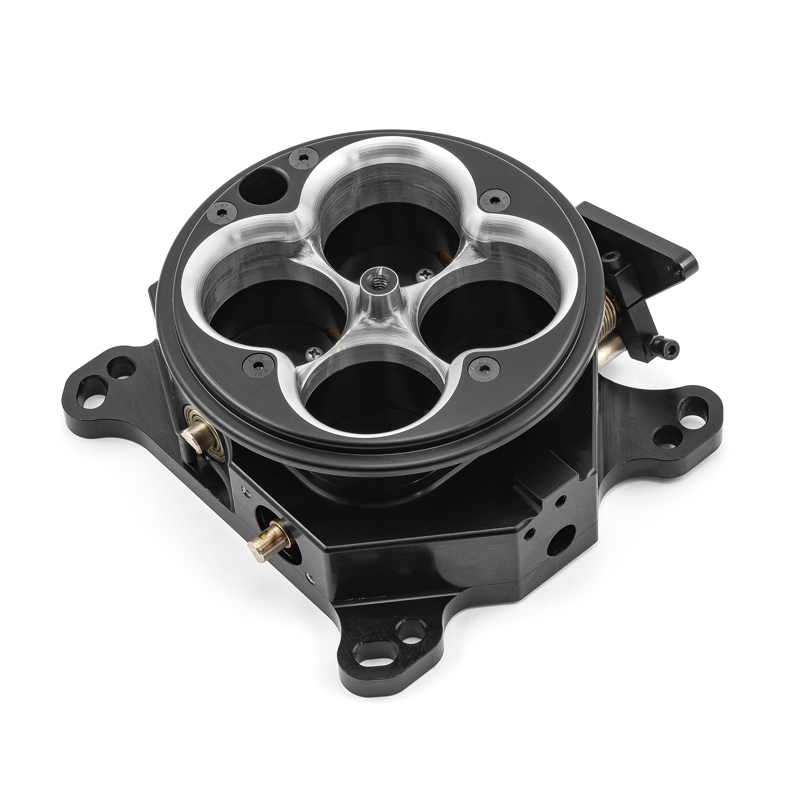 Speedmaster® PCE138.1014.01 1200 Cfm 4 Barrel 4150 Billet CNC Machined Throttle Body - Black