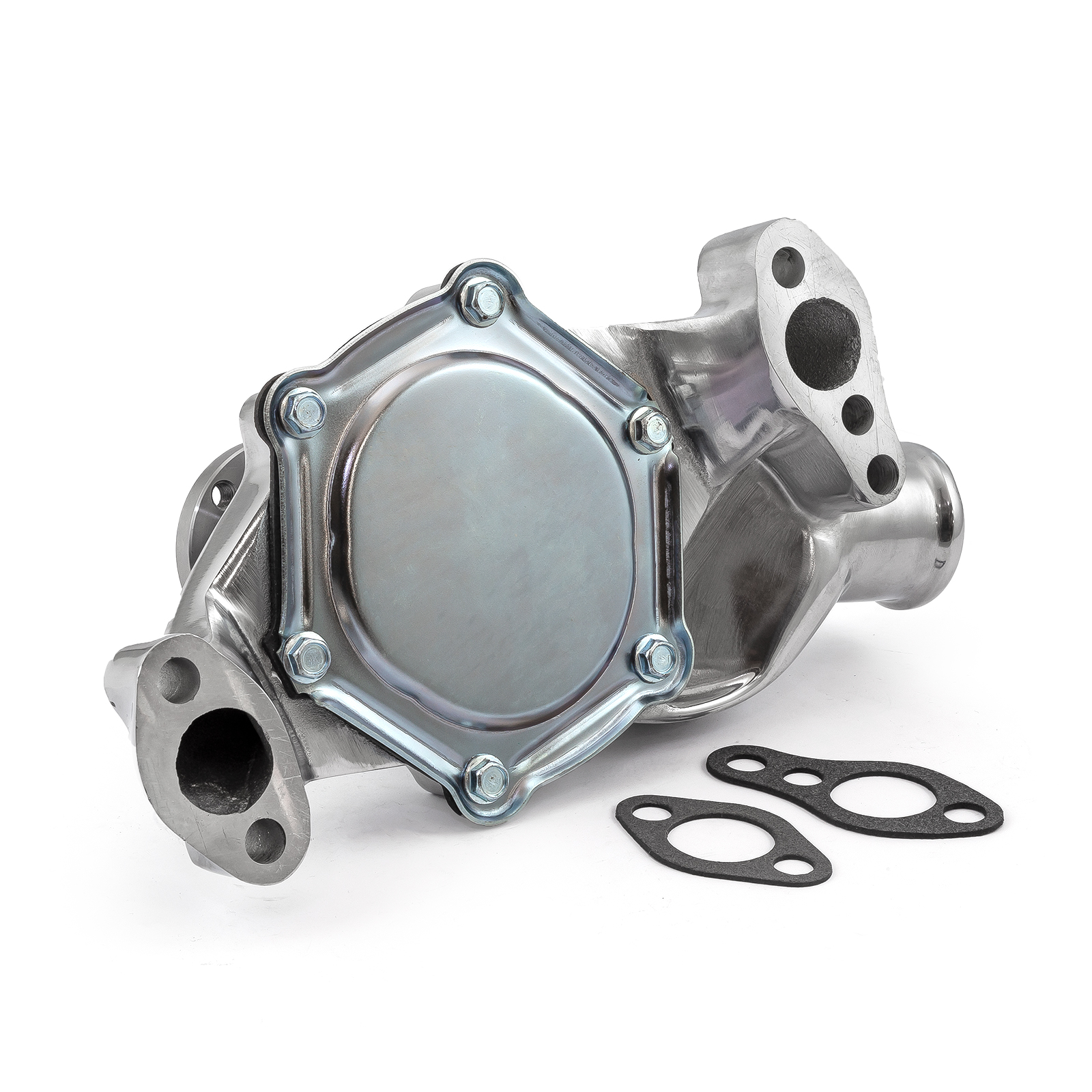 Speedmaster® PCE195.1001.02 Chevy SBC 350 High Volume Aluminum Short Water Pump w/o Heater Port [Polished]