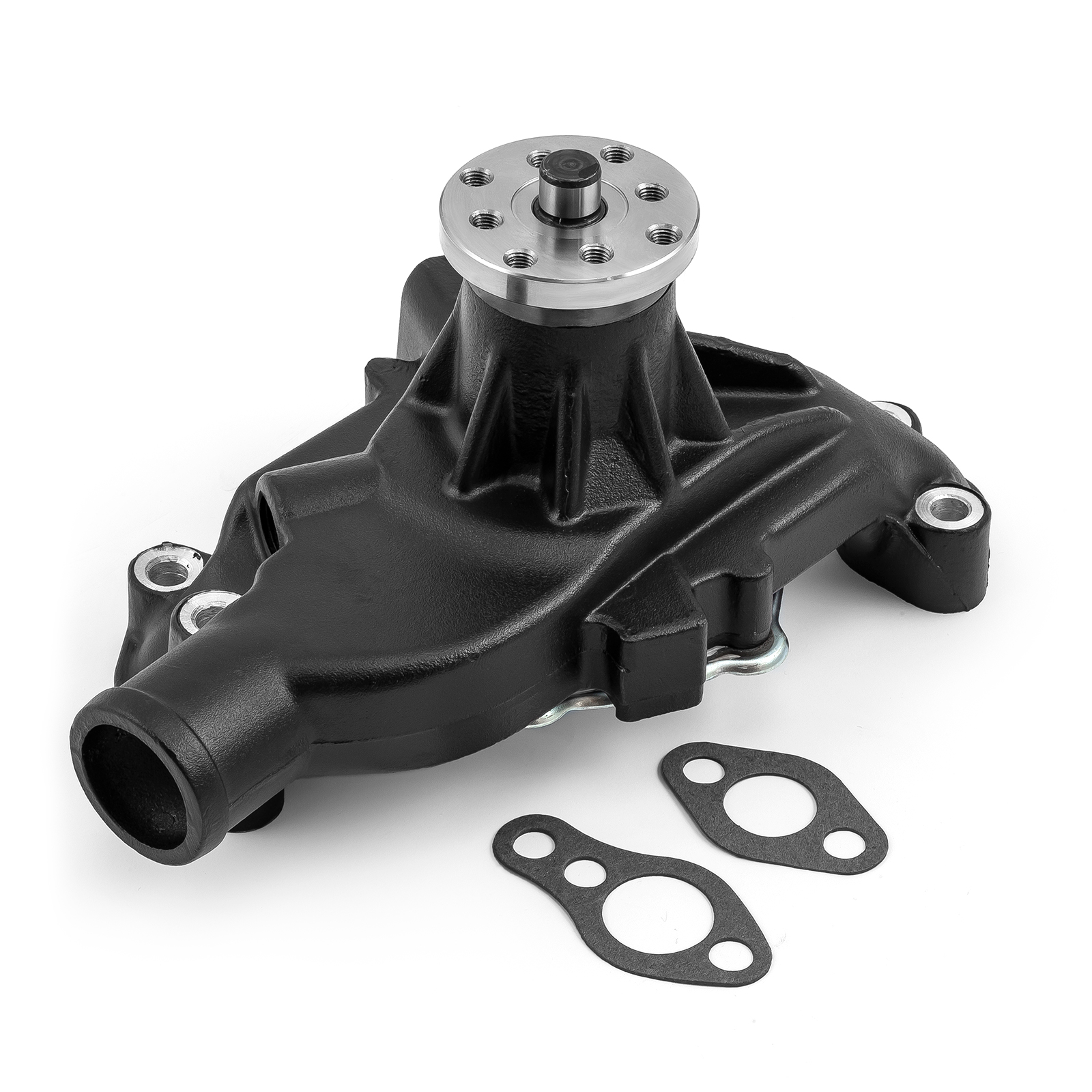 Speedmaster® PCE195.1083.02 Chevy SBC 350 High Volume Aluminum Short Water Pump with Heater Port [Black]
