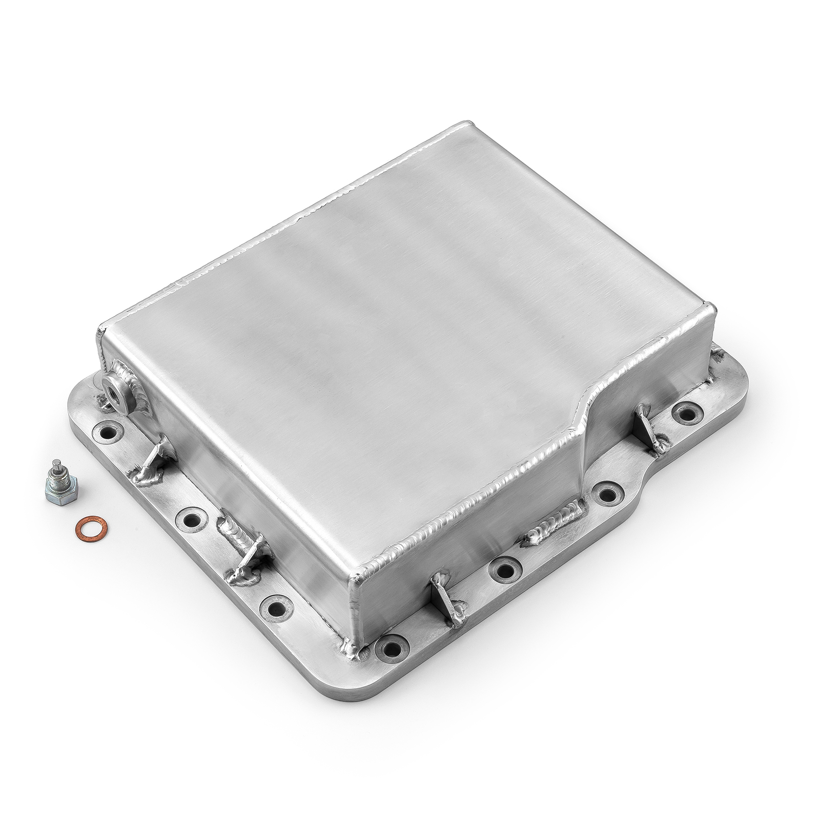 Black Finned Aluminum TH400 Turbo 400 Transmission Pan – Shallow, Performance Custom, Chevy, With Hardware