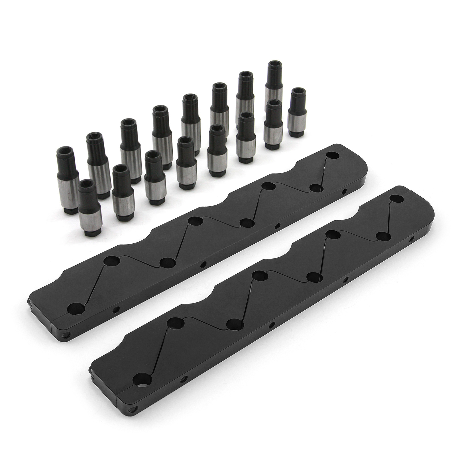 Speedmaster® PCE259.1017.02 Chevy BBC 454 Rocker Stud Girdle Kit Black With 7/16" Polylock Nuts