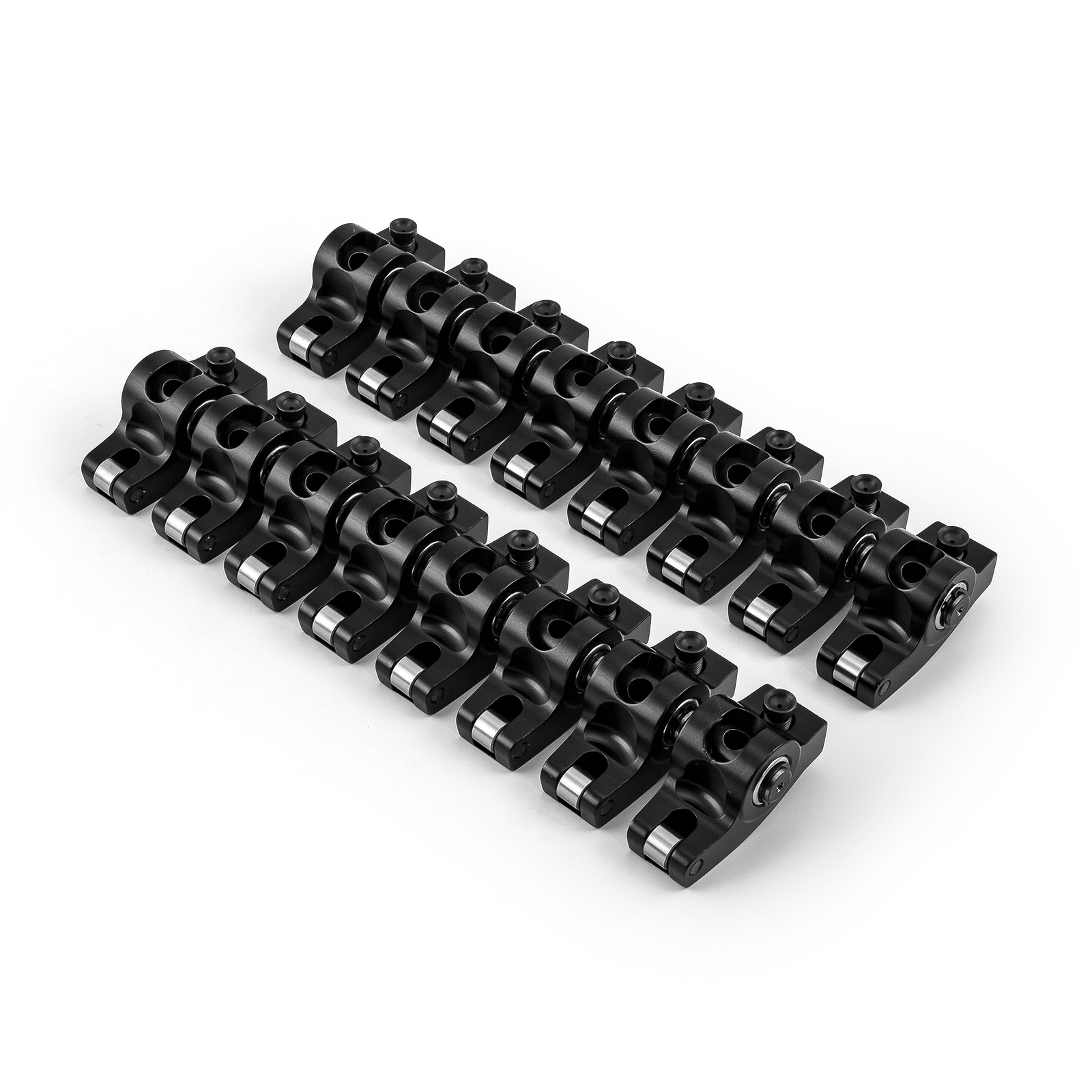 Speedmaster® PCE261.1133.03 Ford SB 289 302 Windsor Adjustable 5/16 Stud Mount 1.6 Aluminum Rocker Arms Set [Black]