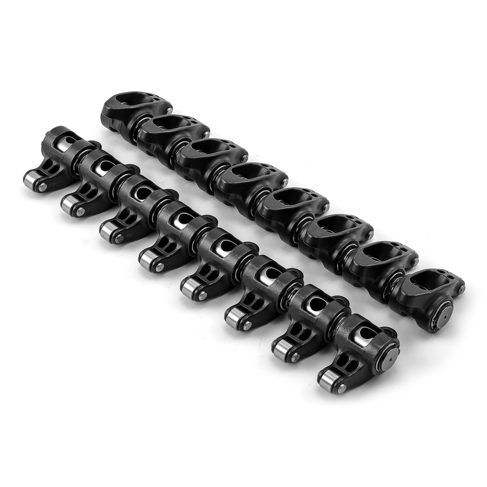 Speedmaster® PCE261.1163 Chevy SBC 350 1.6 Ratio 7/16" Ultra Black Chromoly Roller Rocker Arms Set