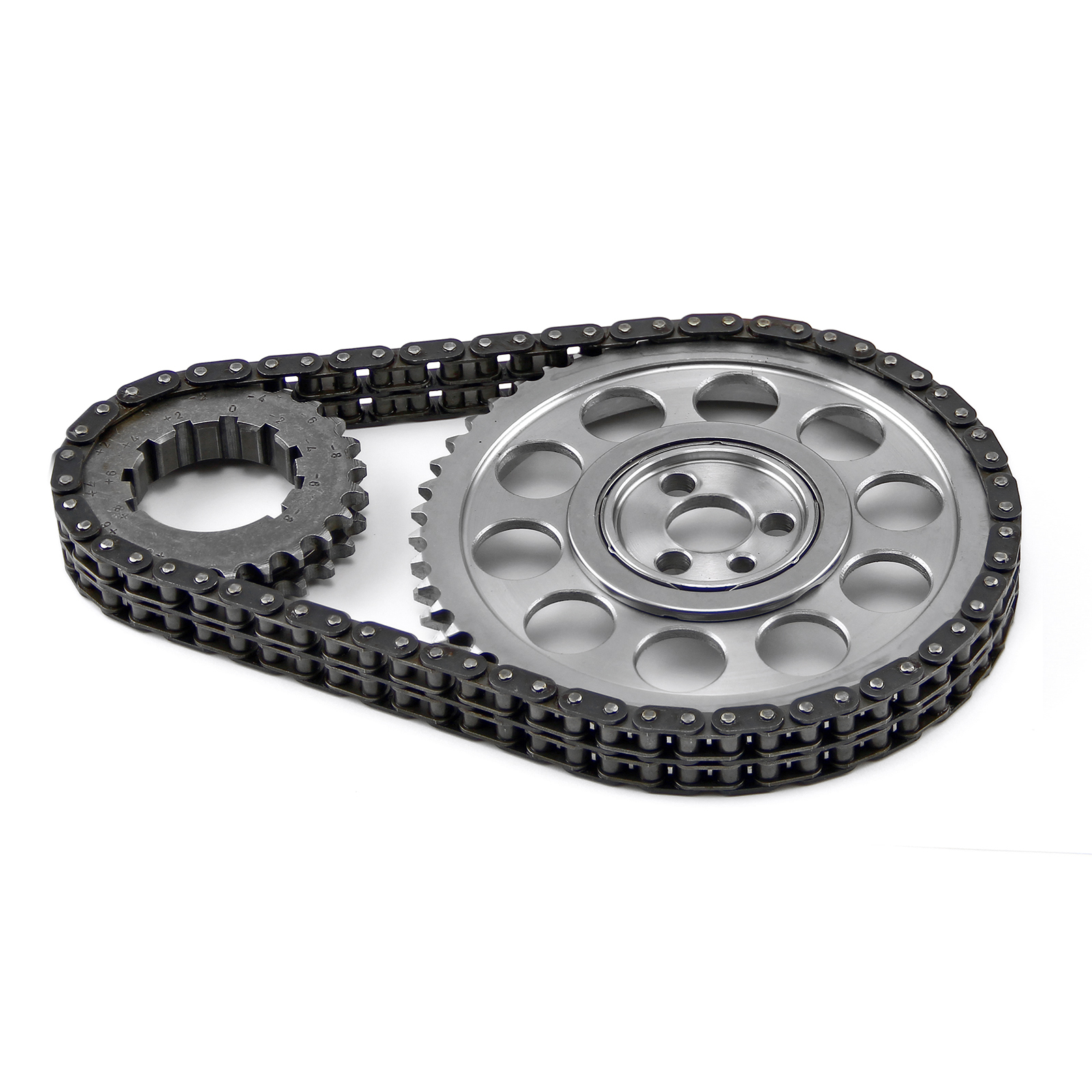 Speedmaster® PCE264.1005 Chevy BBC 454 Double Roller 9 Keyway Billet Steel Timing Chain Kit (Brs/Brg)