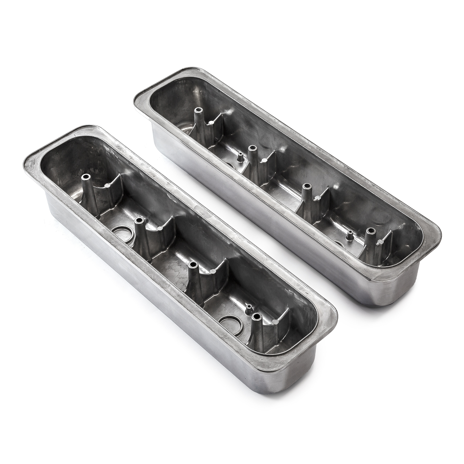 Speedmaster® PCE314.1022 Chevy SBC 350 Center Bolt Polished Aluminum Plain Valve Cover - Tall w/o Hole