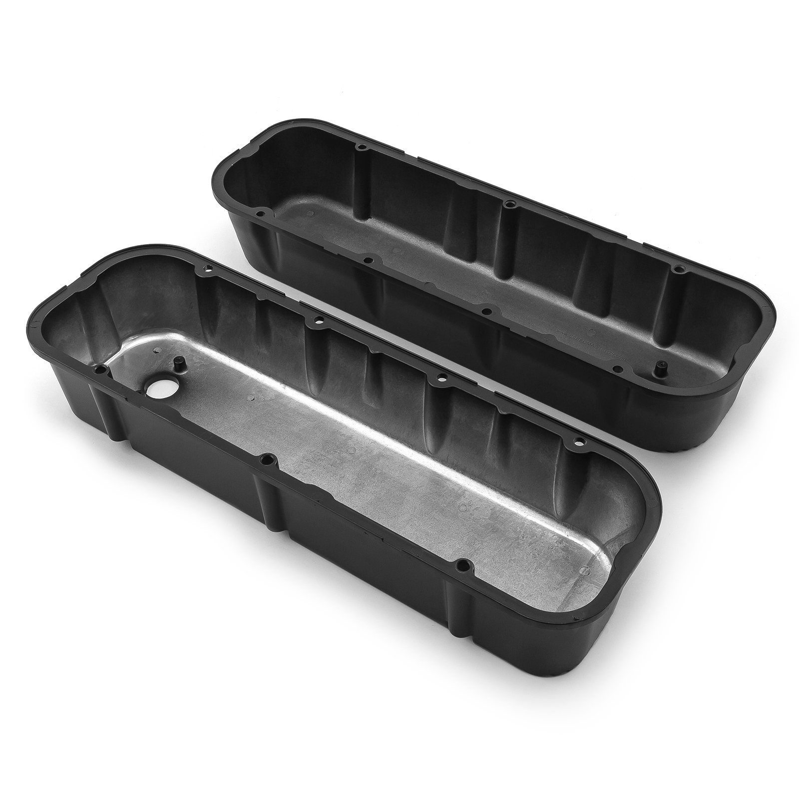 Speedmaster® PCE314.1028.03 Chevy BBC 454 Black Finned Aluminum Valve Covers - Tall w/ Hole