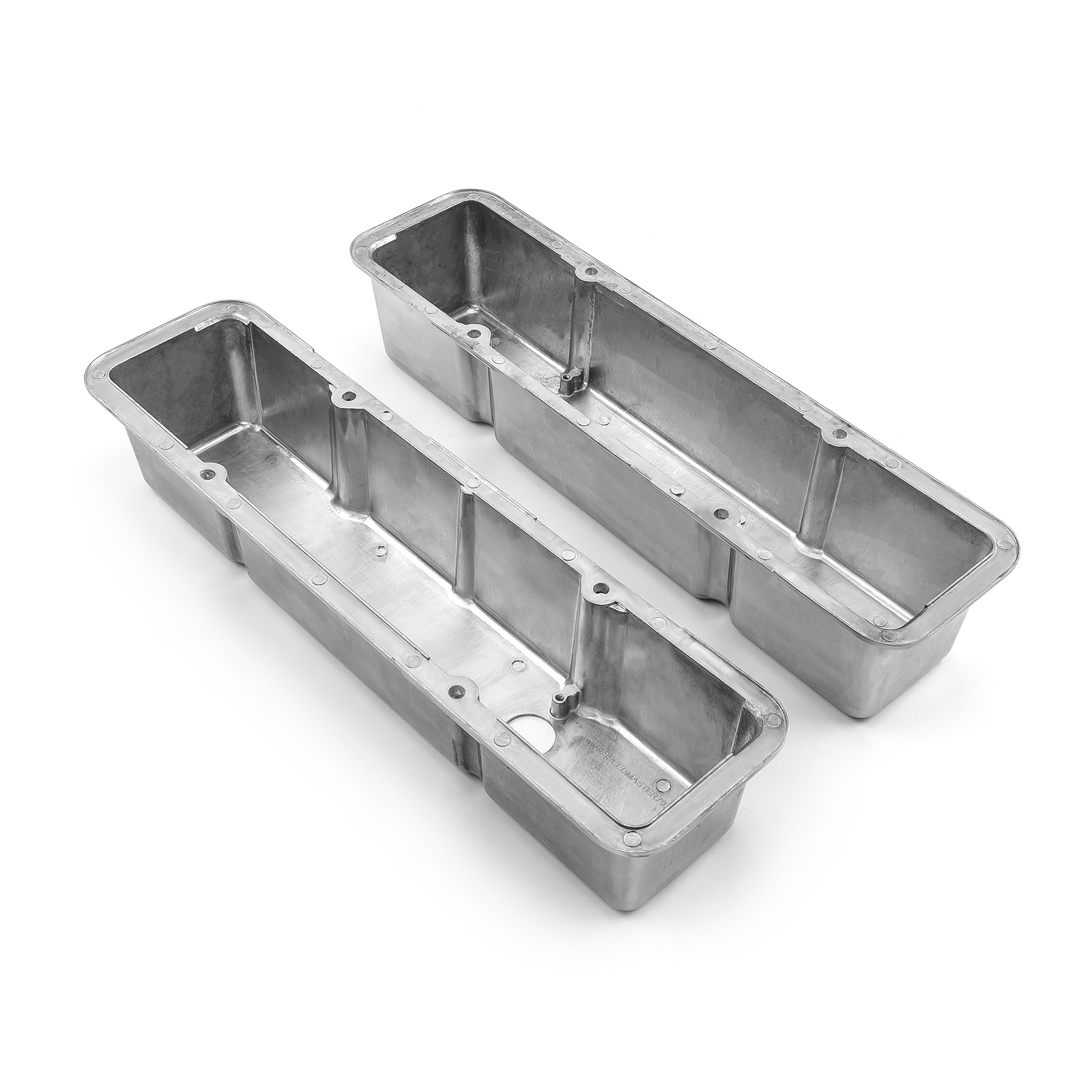 Speedmaster® PCE314.1070.01 Chevy SBC 350 Polished Aluminum Plain Valve Covers - Tall w/ Hole