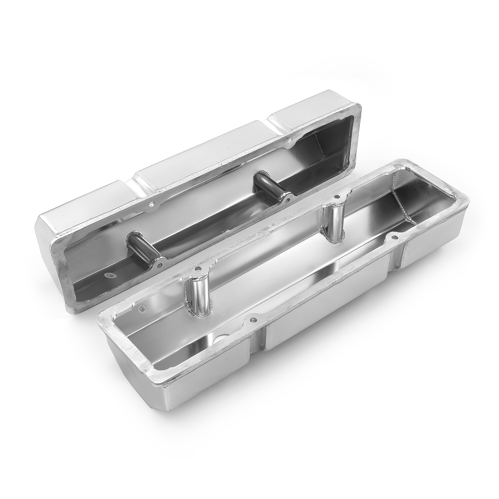 Speedmaster® PCE314.1100.02 Chevy SBC 350 Fabricated Valve Covers Satin Tall w/ Hole