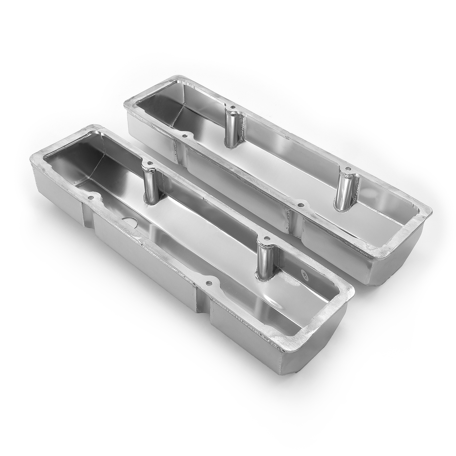 Speedmaster® PCE314.1100.02 Chevy SBC 350 Fabricated Valve Covers Satin Tall w/ Hole
