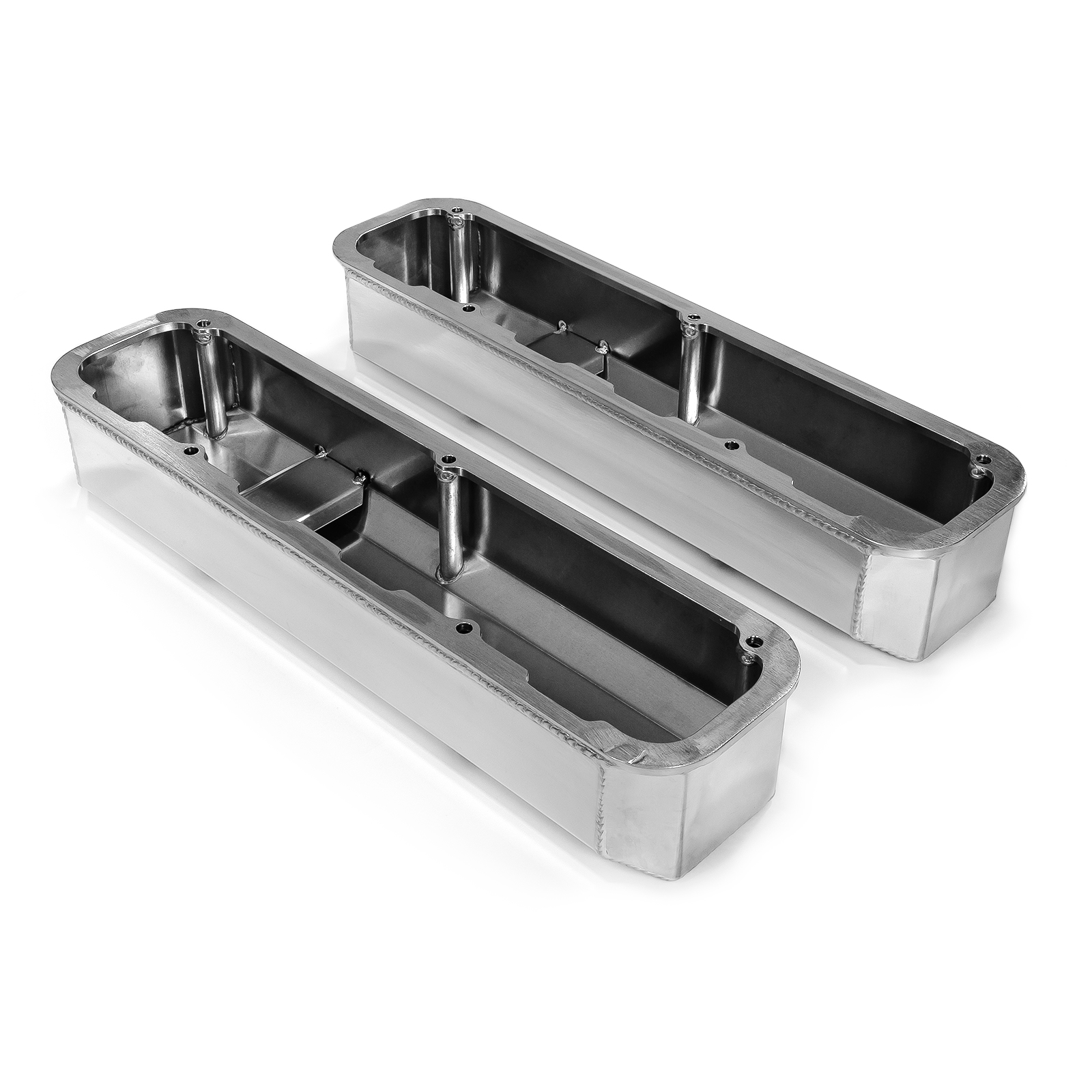 Speedmaster® PCE314.1125.02 Mopar Chrysler SB 318 340 360 Fabricated Valve Covers Tall Polished w/ Hole