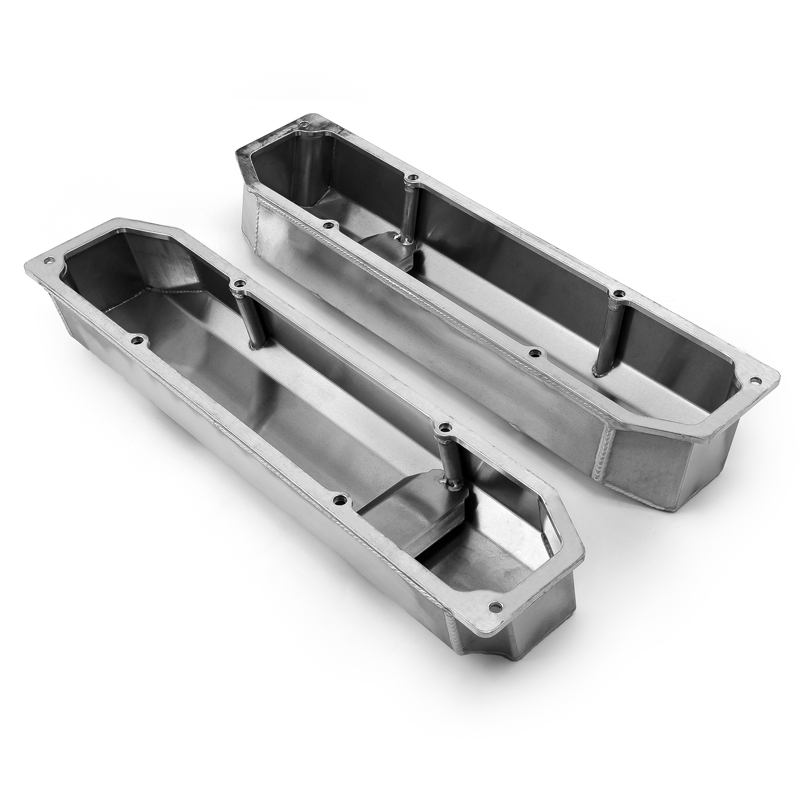 Speedmaster® PCE314.1128.01 Mopar Chrysler BB 383 440 Satin Fabricated Valve Covers - Tall w/ Hole