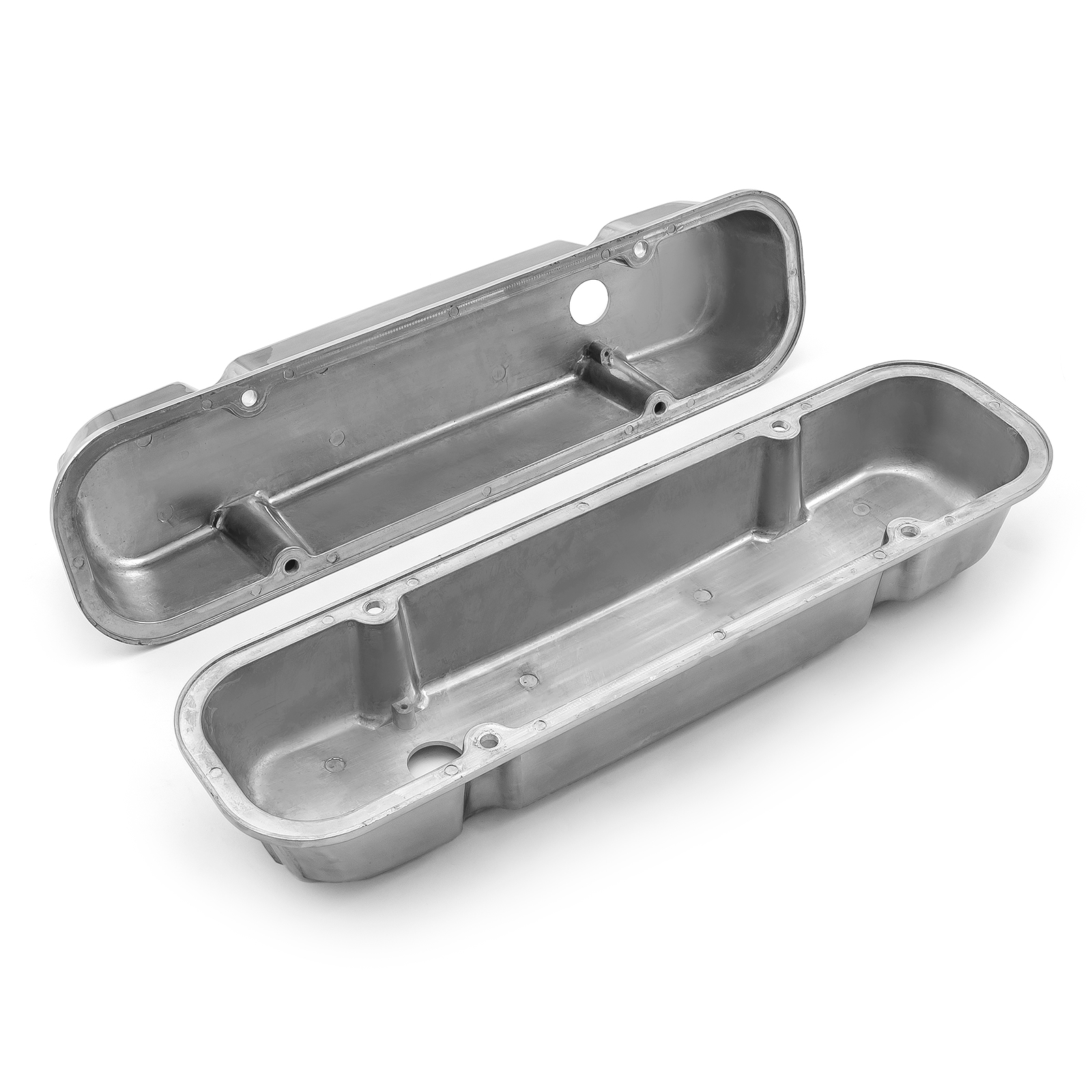 Speedmaster® PCE314.1162 Pontiac 326 400 455 Polished Nostalgic Finned Aluminum Valve Covers w/Hole