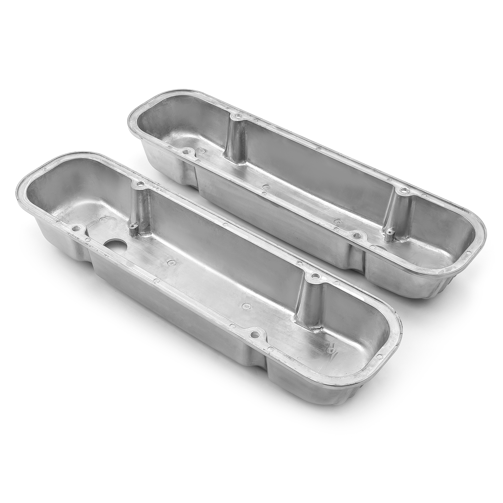Speedmaster® PCE314.1162 Pontiac 326 400 455 Polished Nostalgic Finned Aluminum Valve Covers w/Hole