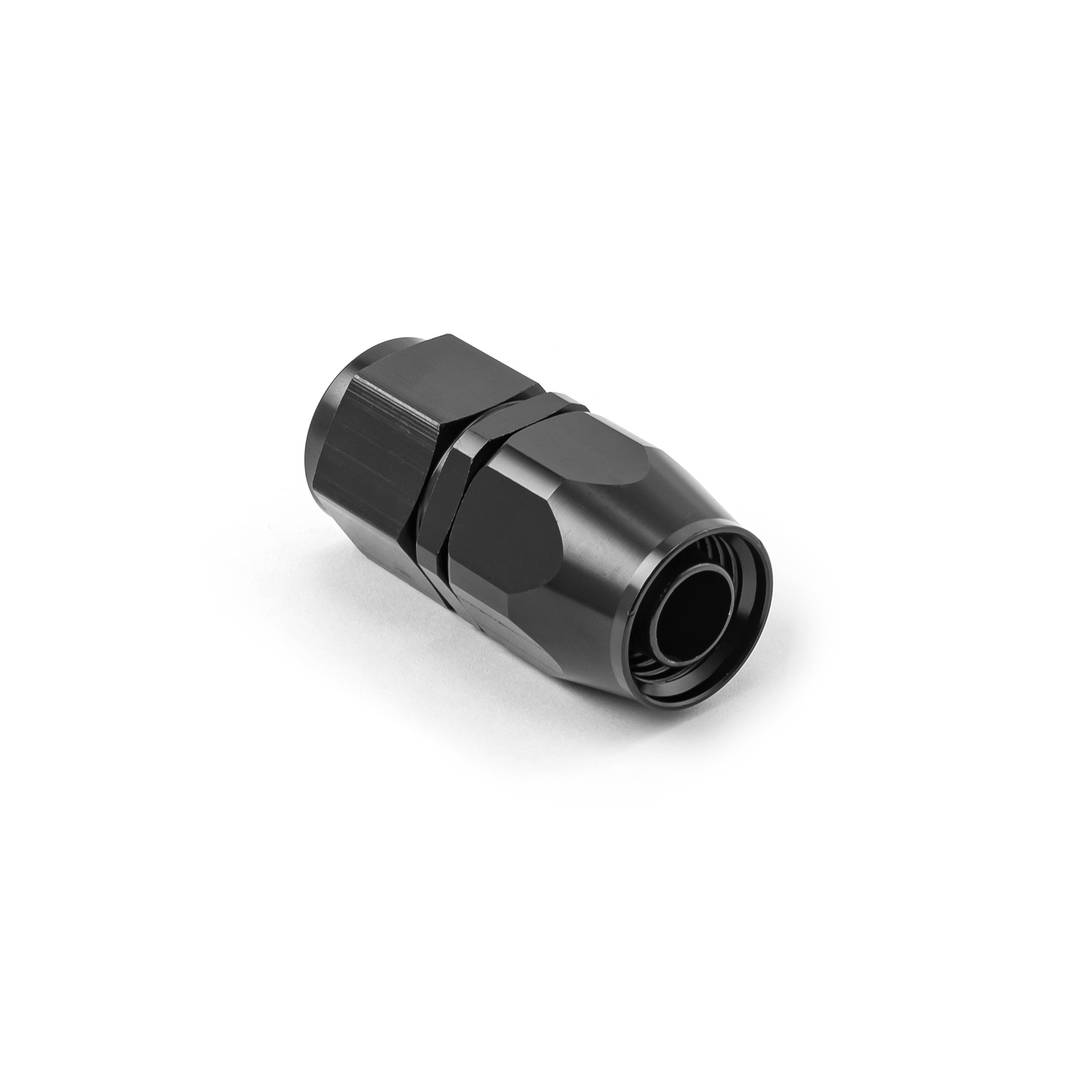 Swivel Hose End Fitting Straight -10 AN Black Anodized Aluminum