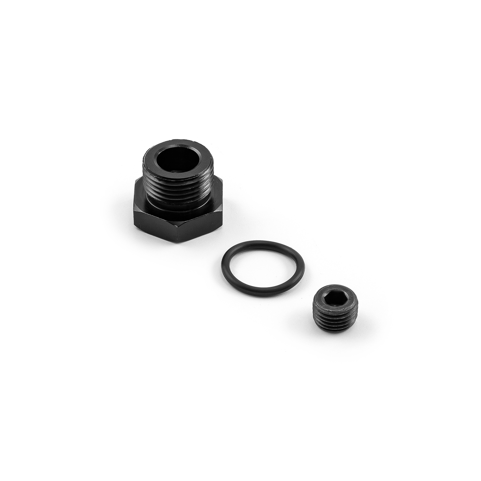 Speedmaster® PCE331.1034 Hex Head ORB Port Plug Fitting -10 AN O-Ring Black Anodized Aluminum