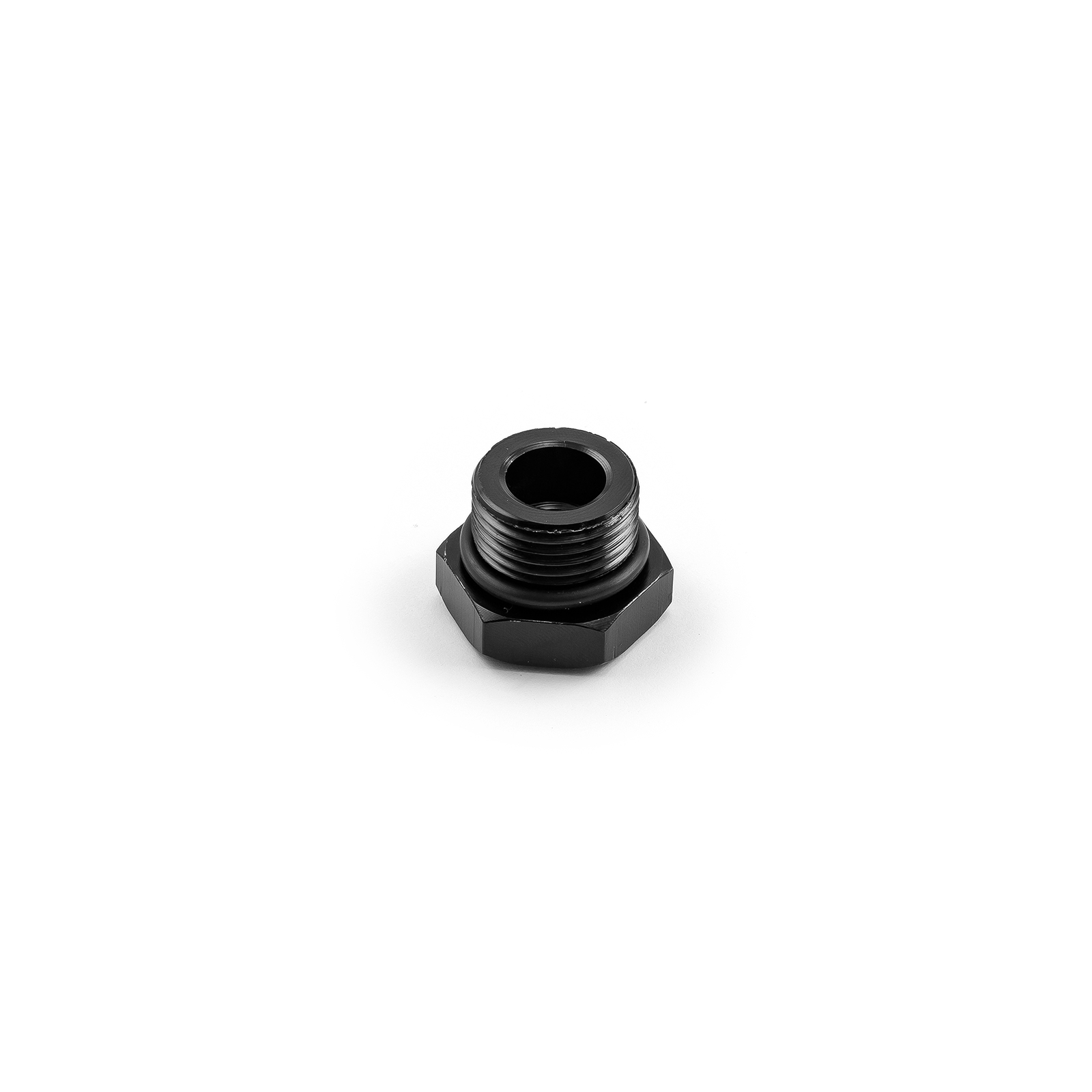 Speedmaster® PCE331.1034 Hex Head ORB Port Plug Fitting -10 AN O-Ring Black Anodized Aluminum