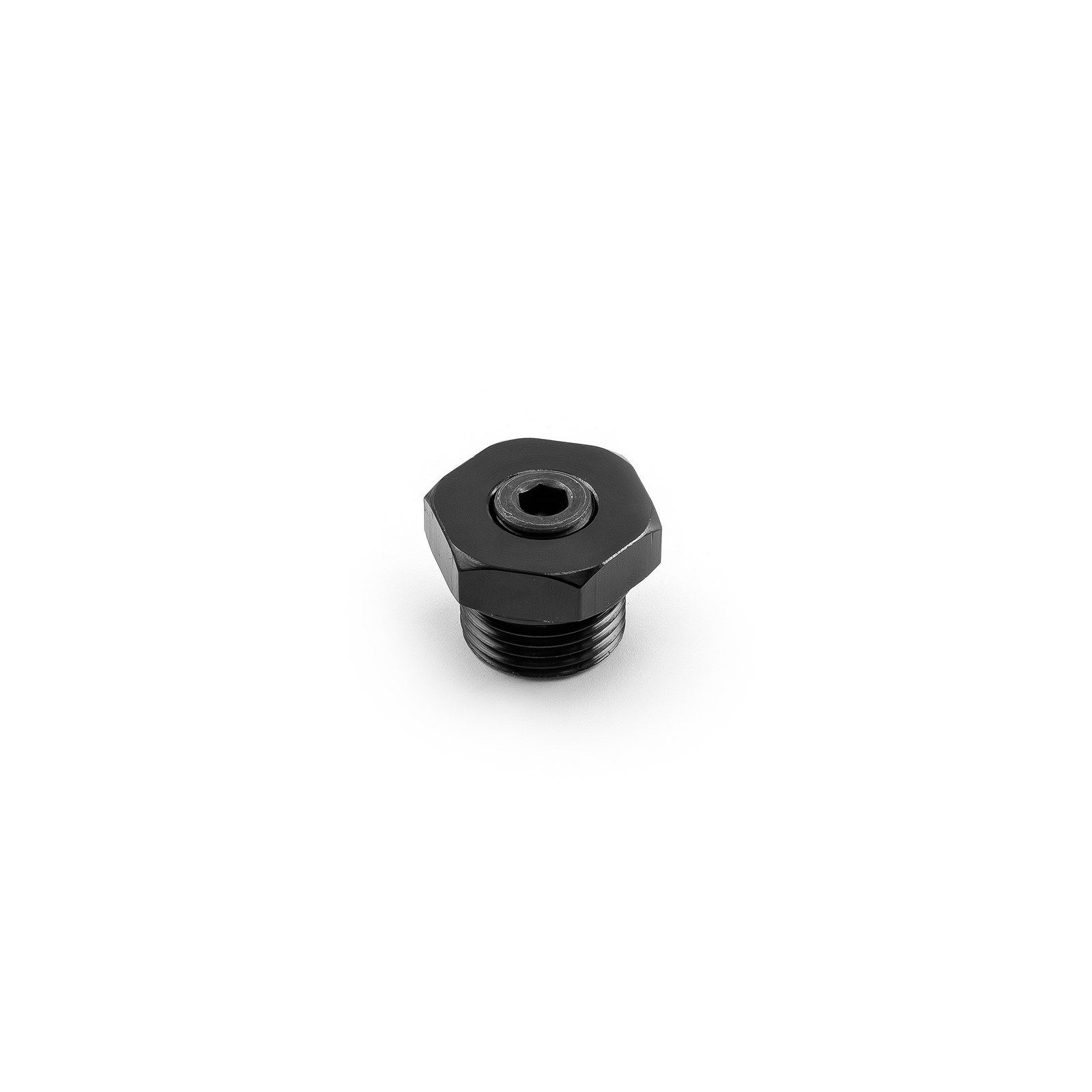 Speedmaster® PCE331.1034 Hex Head ORB Port Plug Fitting -10 AN O-Ring Black Anodized Aluminum