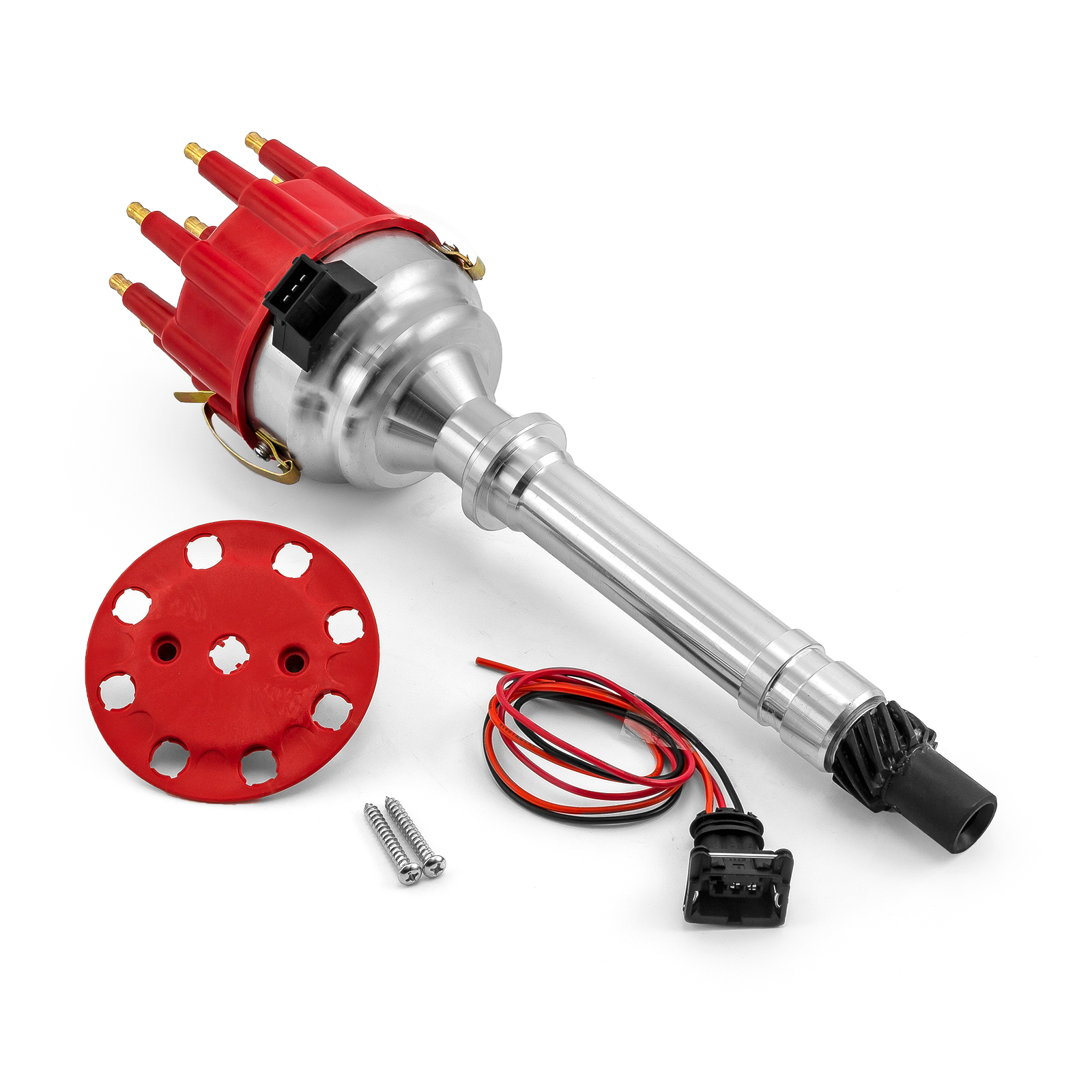Chevy SBC 350 BBC 454 8020 Series Pro Billet Ready to Run Distributor [Red]