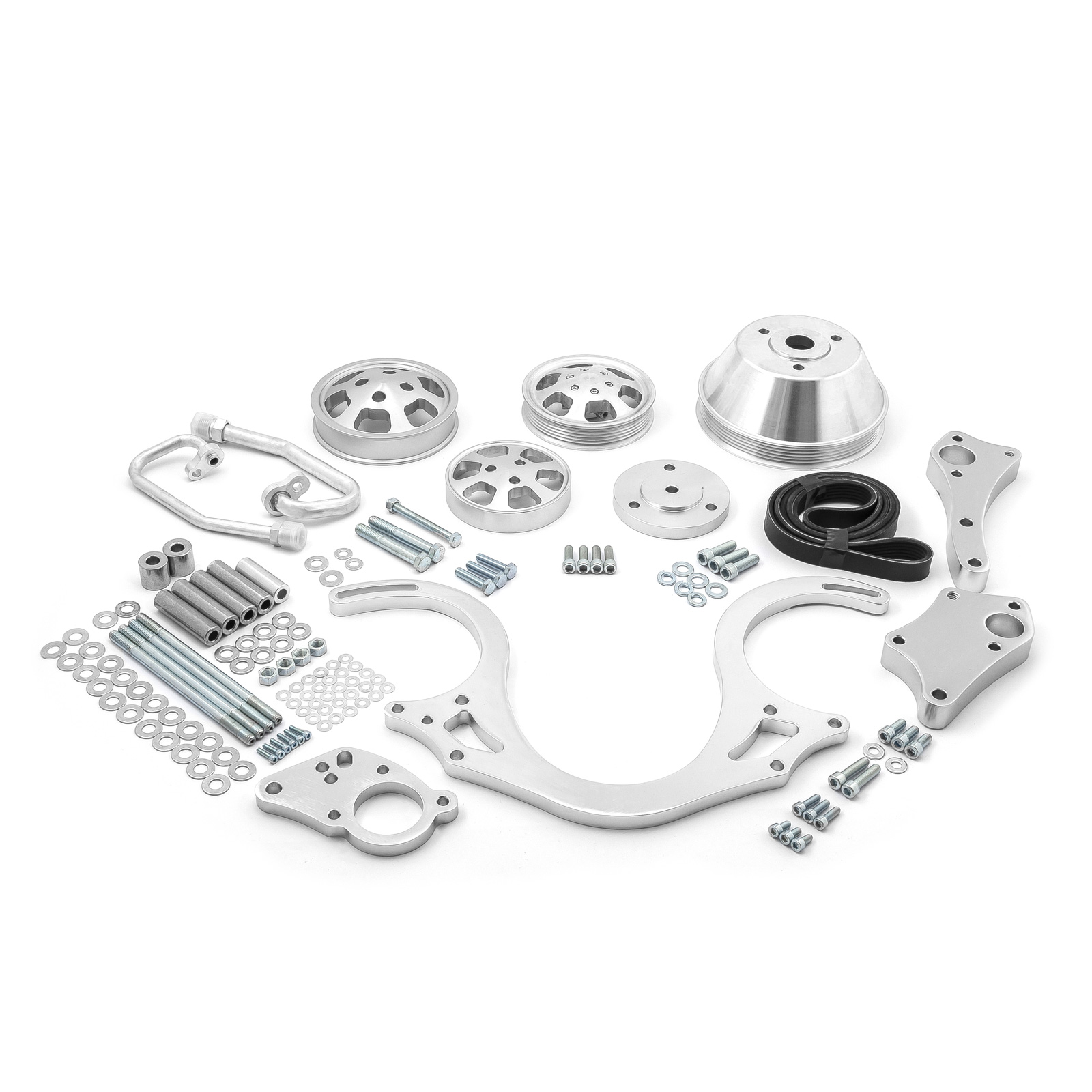 Speedmaster® PCE415.1020.01 Chevy BBC 454 Aluminum Complete Serpentine Engine Pulley Kit - Polished