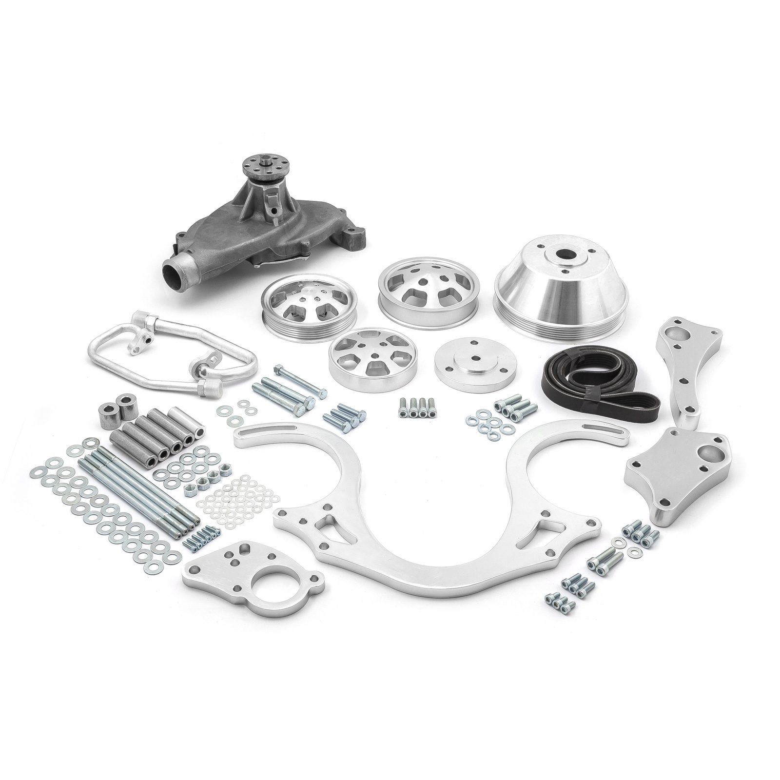 Speedmaster® PCE415.1023 Chevy BBC 454 Polished Aluminum Serpentine Engine Pulley & Short Water Pump Kit