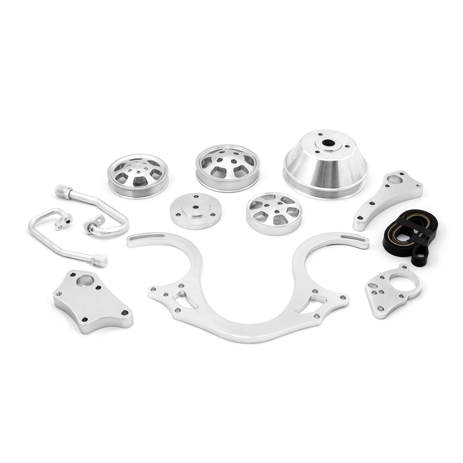 Speedmaster® PCE415.1023 Chevy BBC 454 Polished Aluminum Serpentine Engine Pulley & Short Water Pump Kit