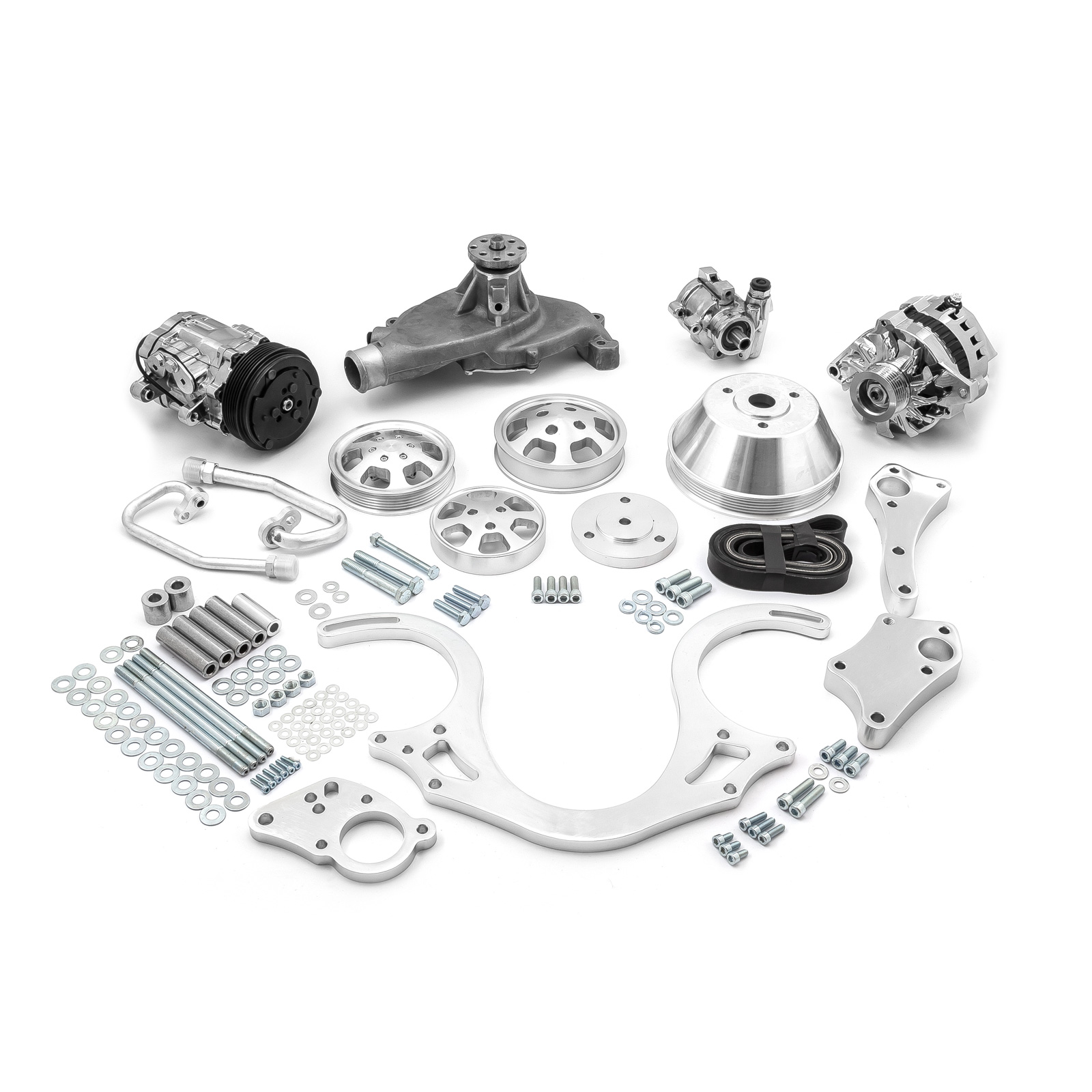 Speedmaster® PCE415.1024 Chevy BBC 454 Aluminum Complete Serpentine Belt Drive System Kit