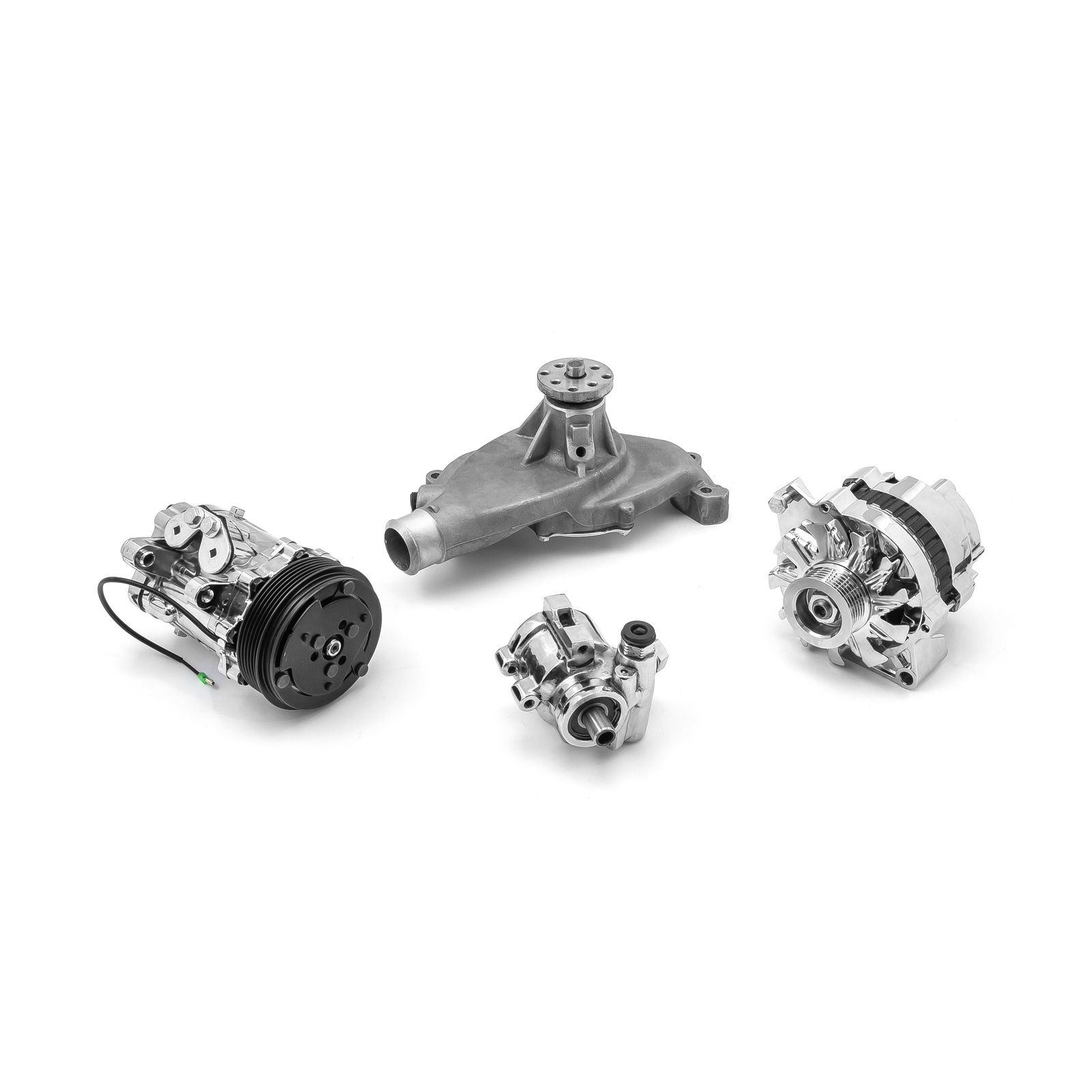 Speedmaster® PCE415.1024 Chevy BBC 454 Aluminum Complete Serpentine Belt Drive System Kit