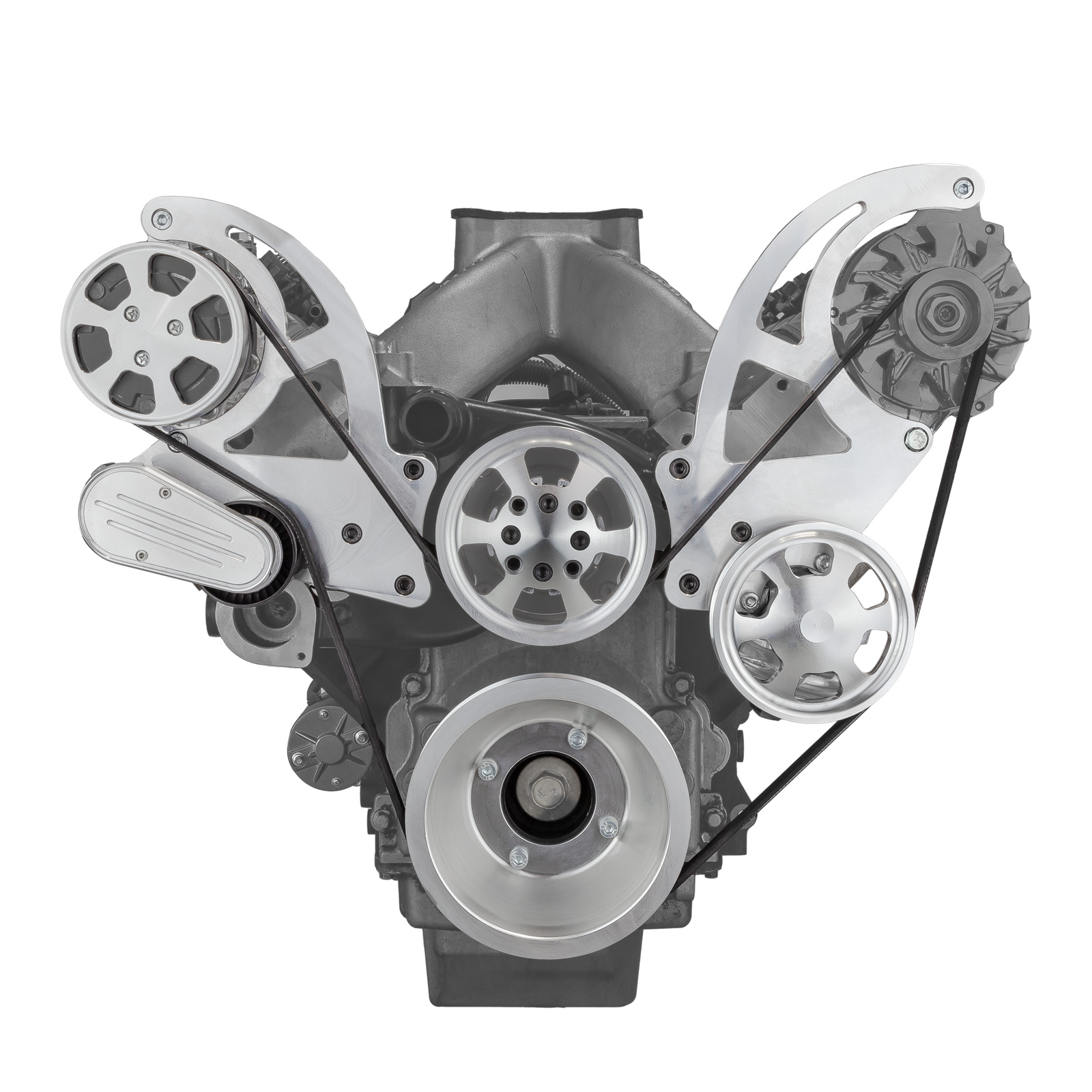 Chevy GM LS1 LS2 LS3 LS6 Aluminum Complete Serpentine Engine Pulley Kit