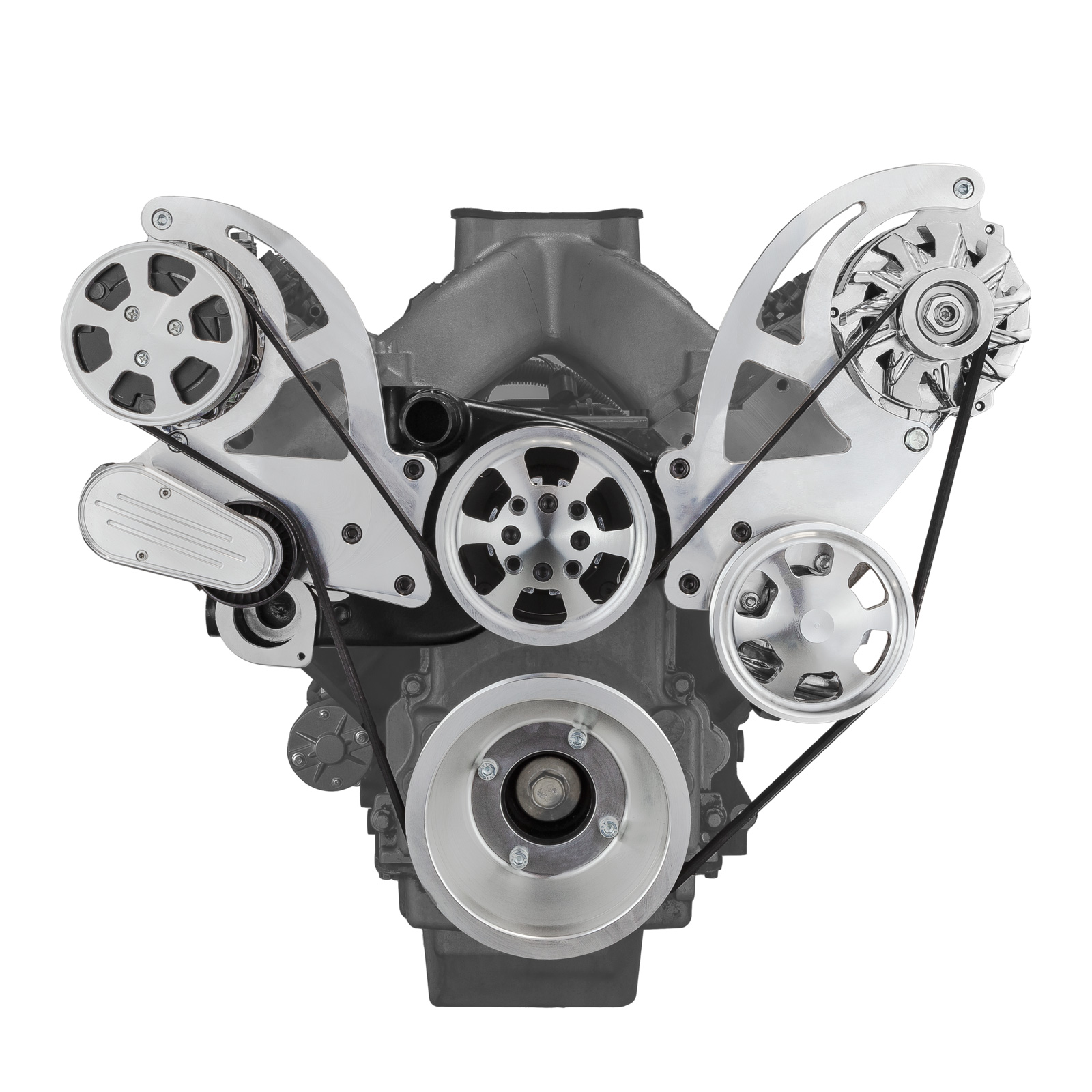 Chevy GM LS1 LS2 LS3 LS6 Aluminum Complete Serpentine Belt Drive System Kit