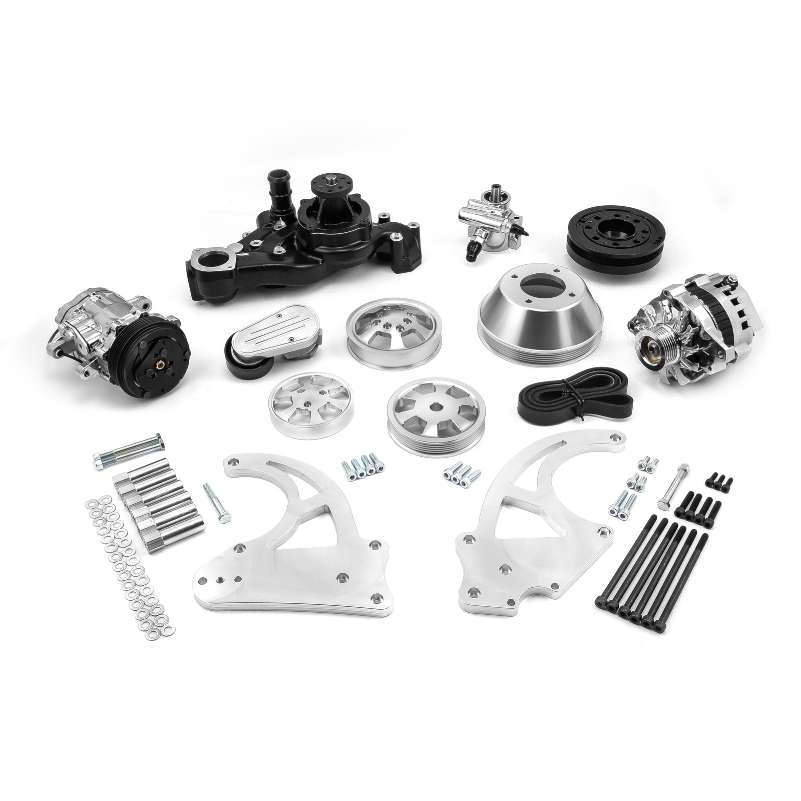 Speedmaster® PCE415.1052 Chevy GM LS1 LS2 LS3 LS6 Aluminum Complete Serpentine Belt Drive System Kit