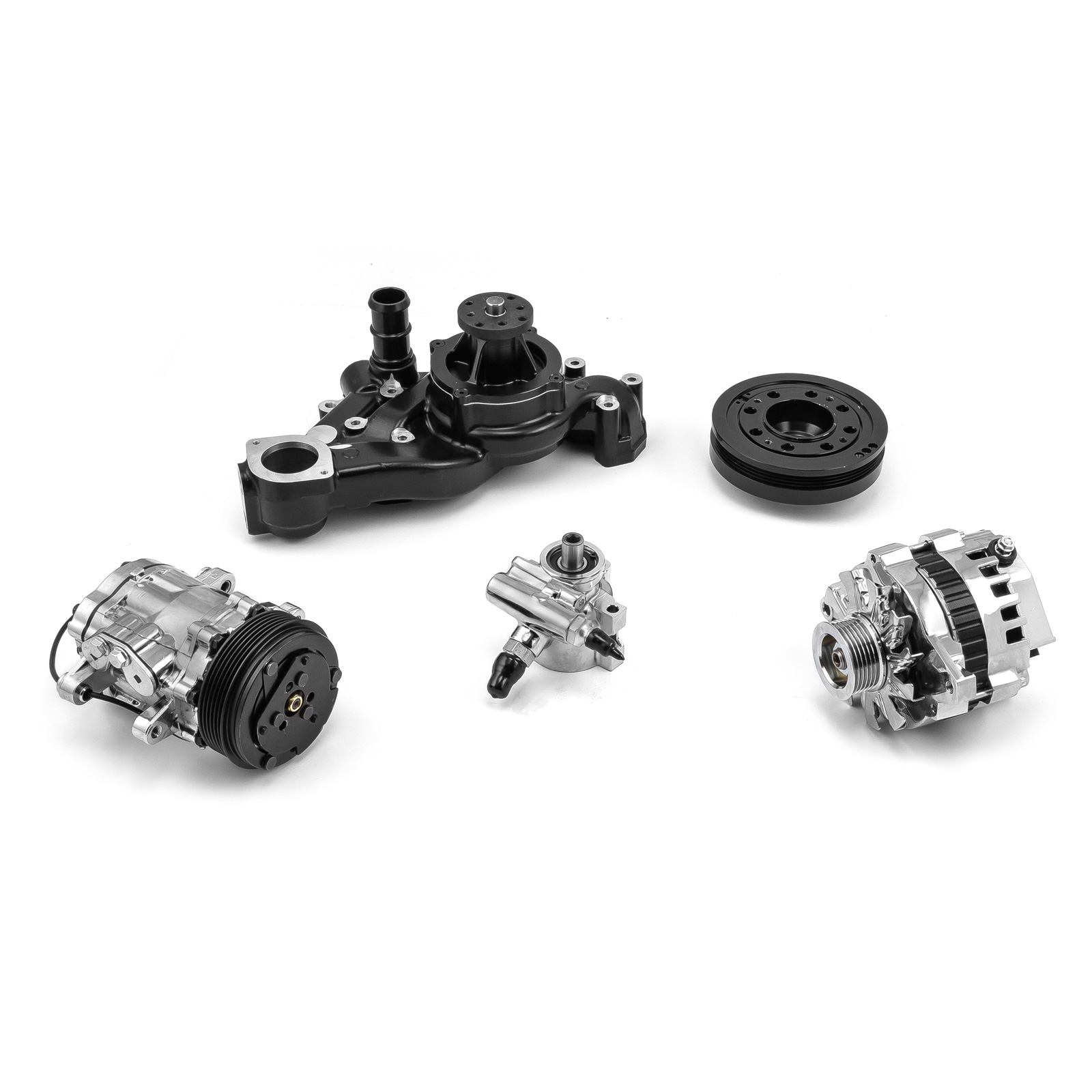 Speedmaster® PCE415.1052 Chevy GM LS1 LS2 LS3 LS6 Aluminum Complete Serpentine Belt Drive System Kit