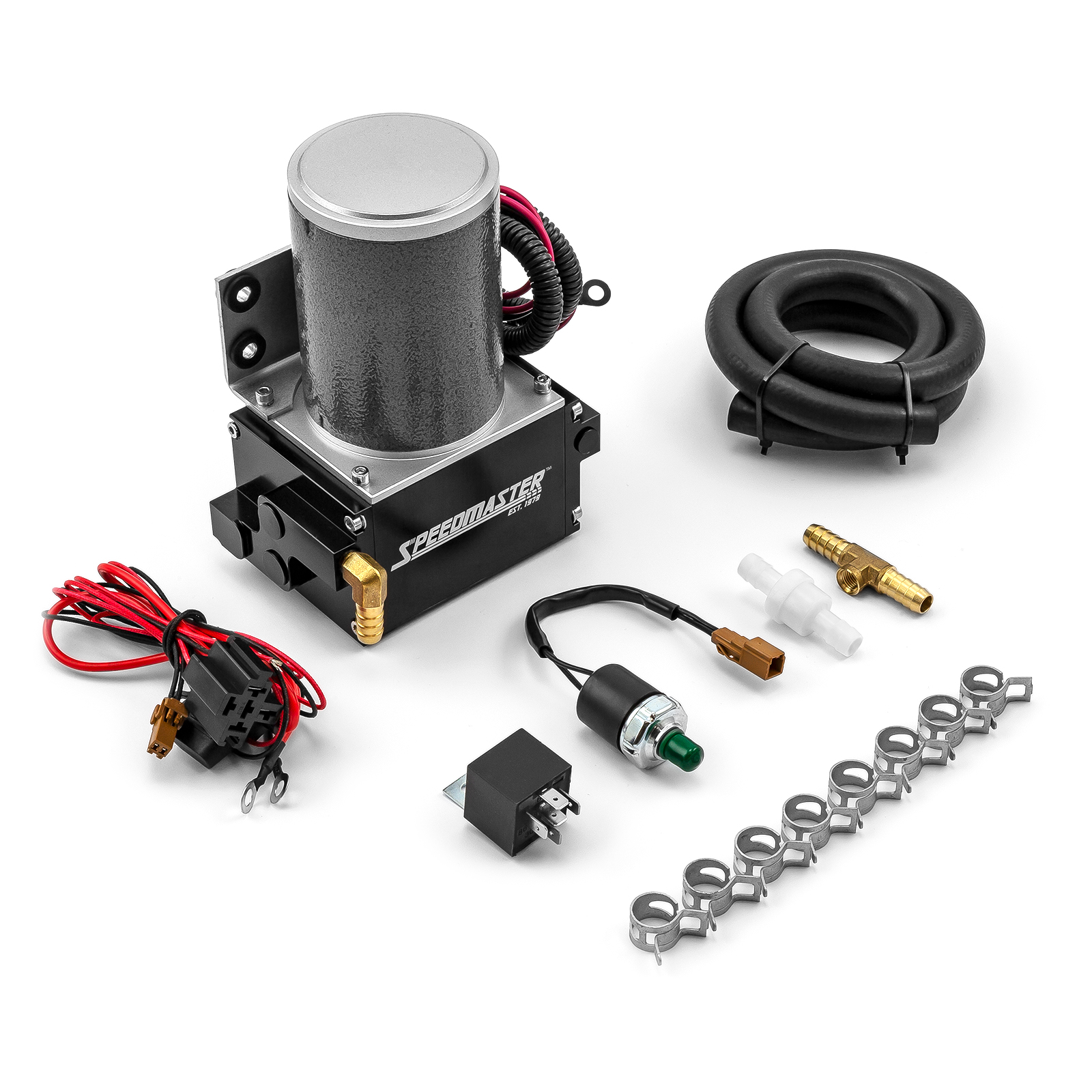 Universal Power Brake Booster 12V Electric Vacuum Pump Kit - Black