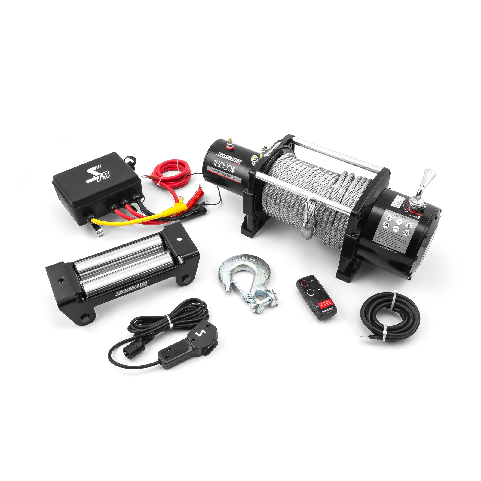 Speedmaster® PCE553.1006 15000lbs / 6803kgs 12V Electric 4wd Winch Kit w/ Wireless Remote Control