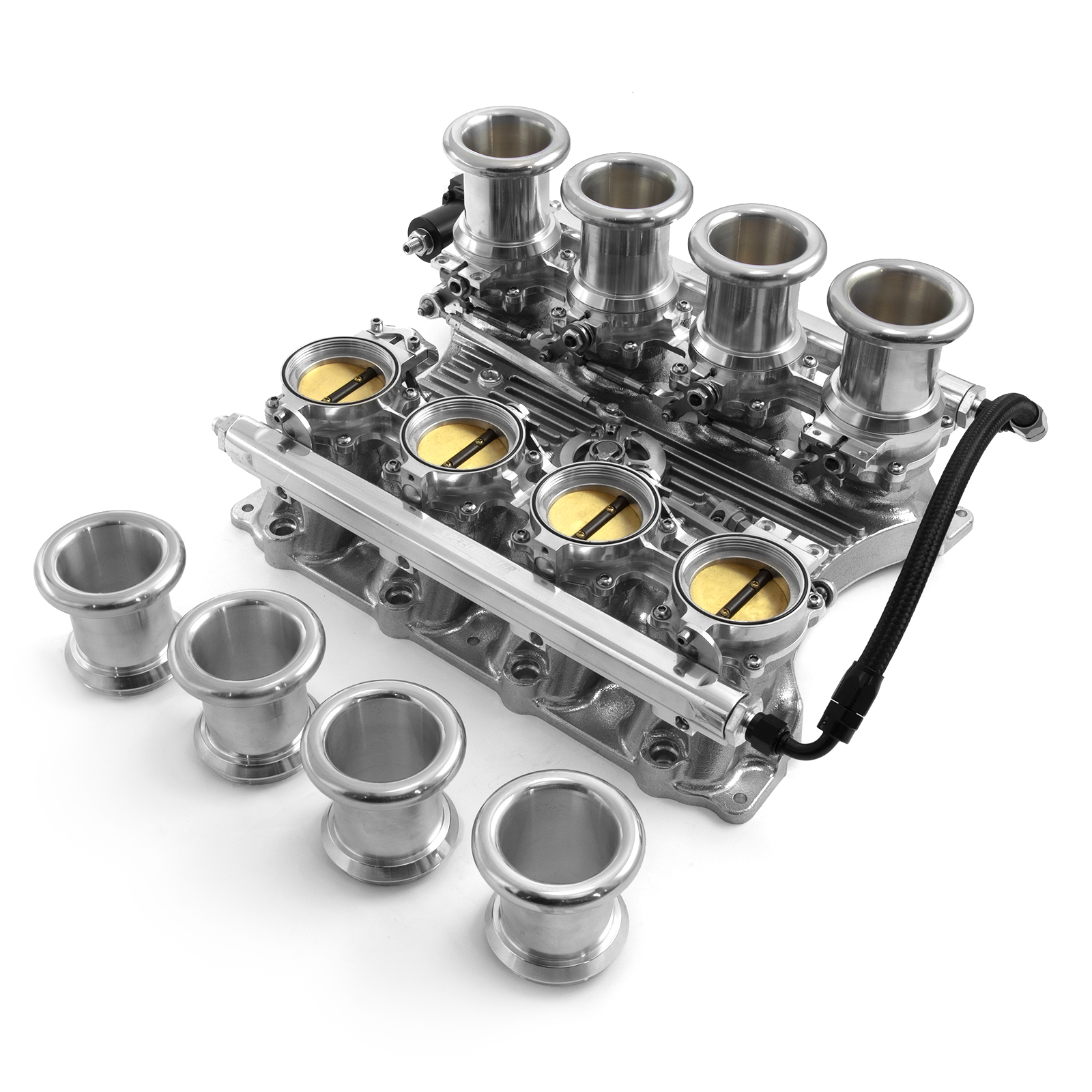 Speedmaster® 1-148-017 Ford Coyote Downdraft 8 Stack EFI Intake Manifold System Complete Polished